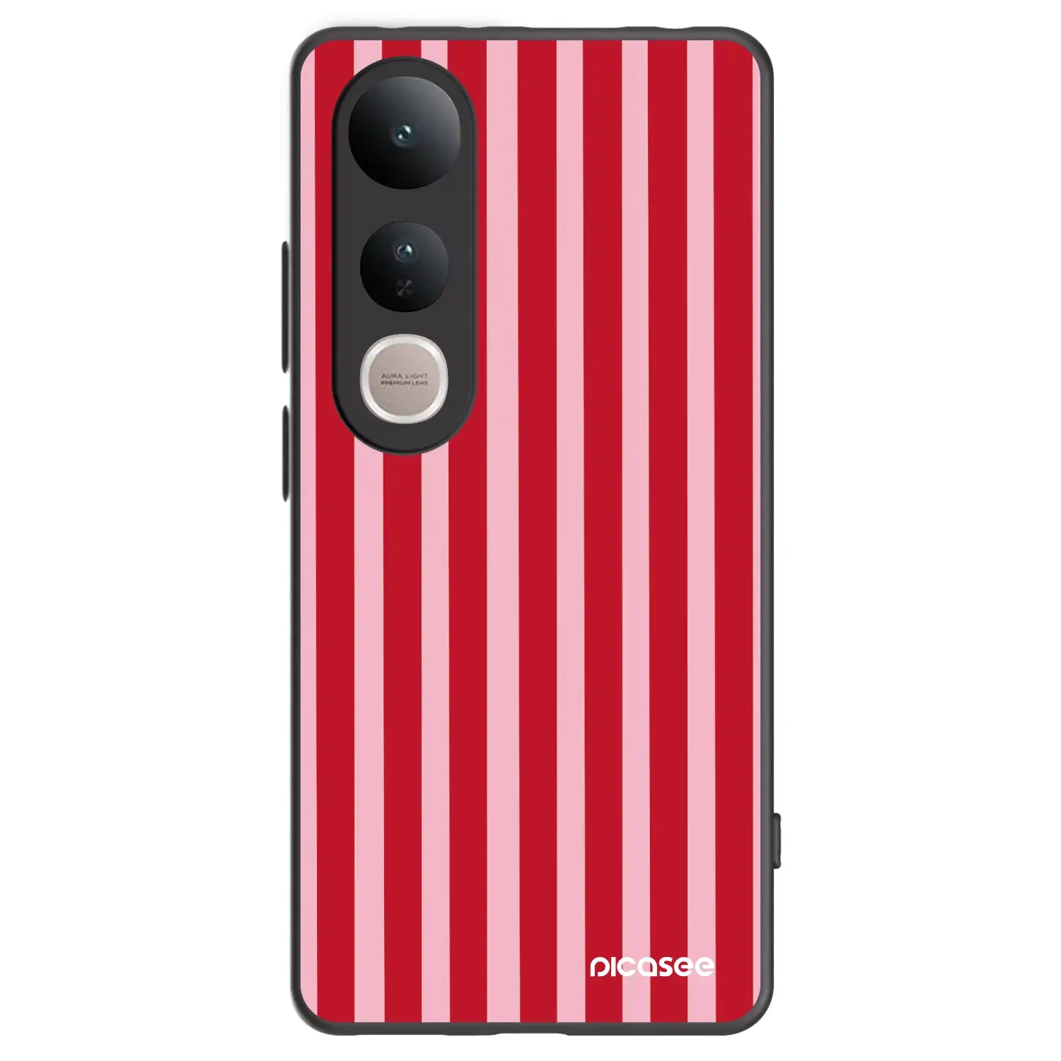 Silikonový černý obal pro Vivo V50 Lite 5G - Lines red