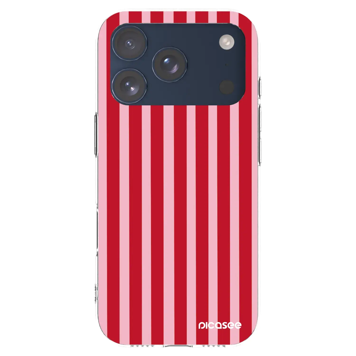 Silikonový průhledný obal pro Apple iPhone 17 Pro - Lines red