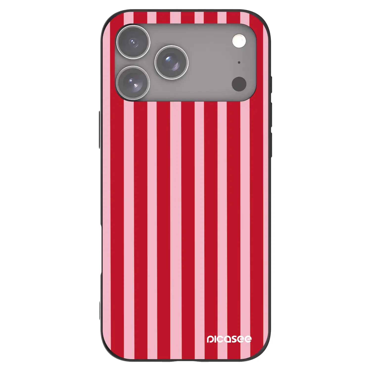 Silikonový černý obal pro Apple iPhone 17 Pro Max - Lines red