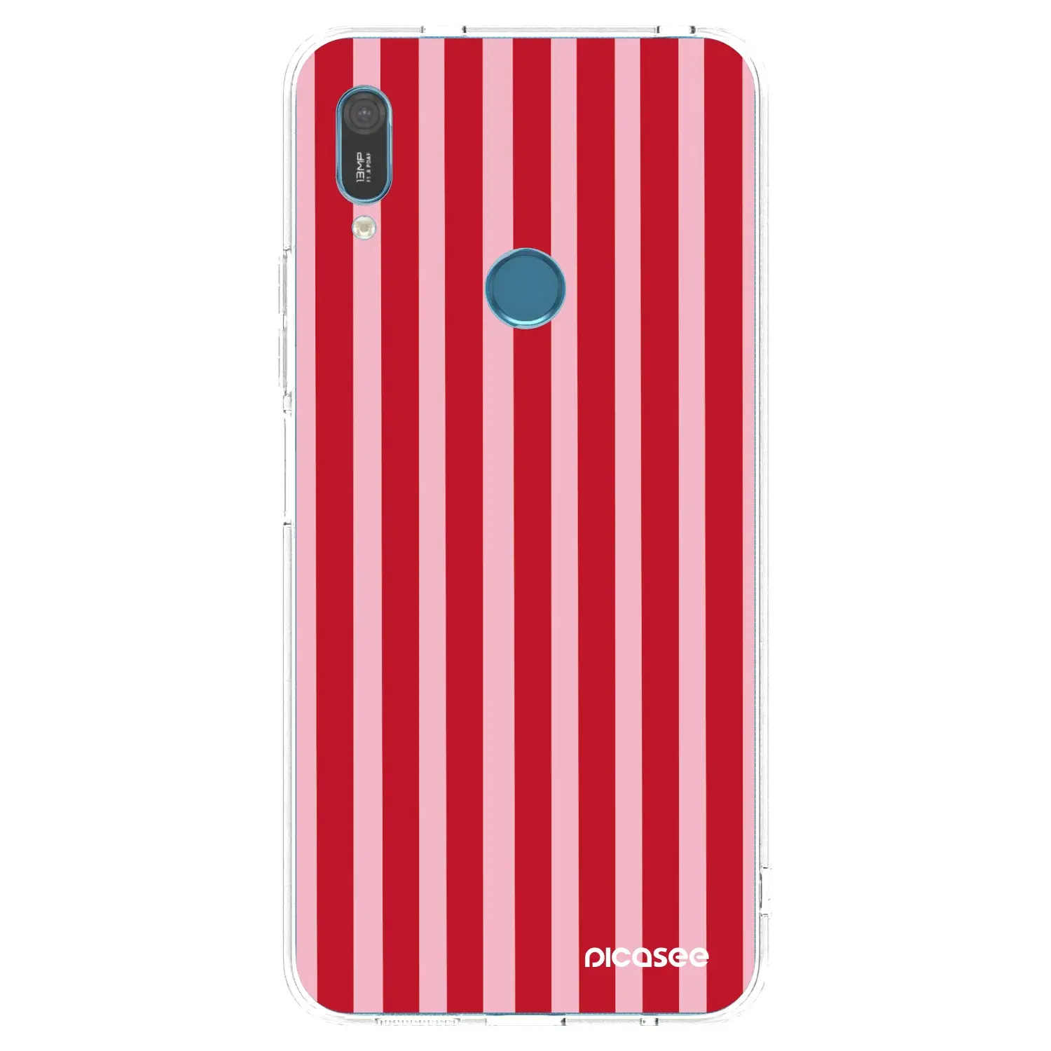 Silikonový průhledný obal pro Huawei Y6 2019 - Lines red