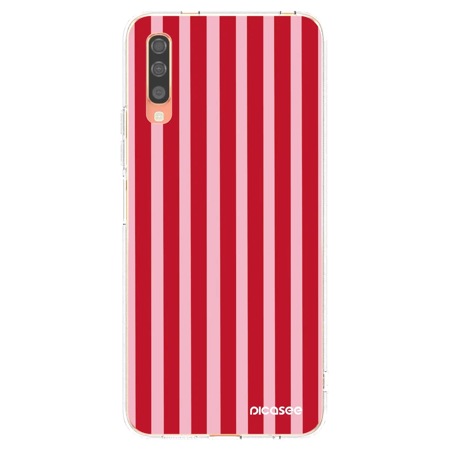 Silikonový průhledný obal pro Samsung Galaxy A70 A705F - Lines red