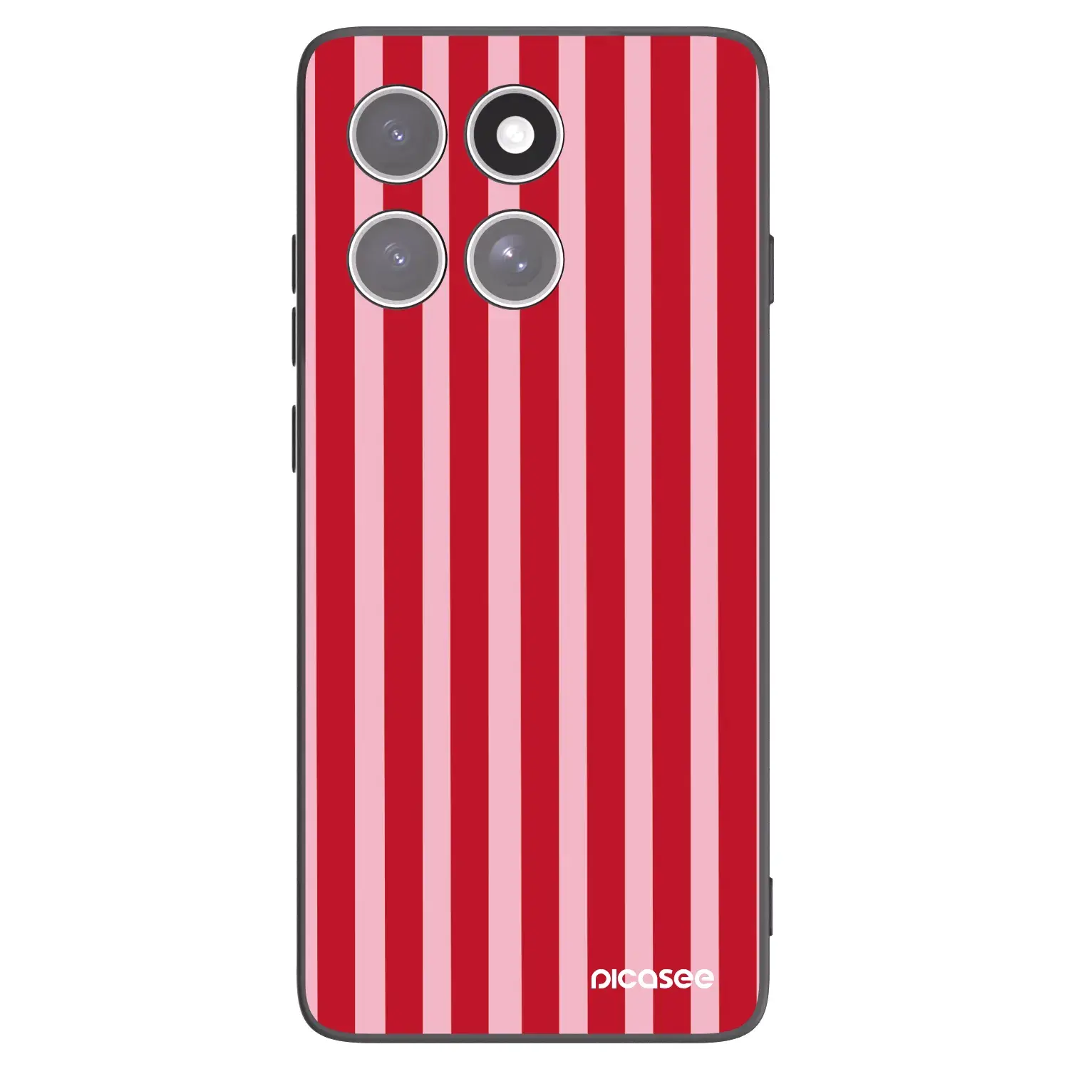 Silikonový černý obal pro Motorola Edge 60 Pro - Lines red