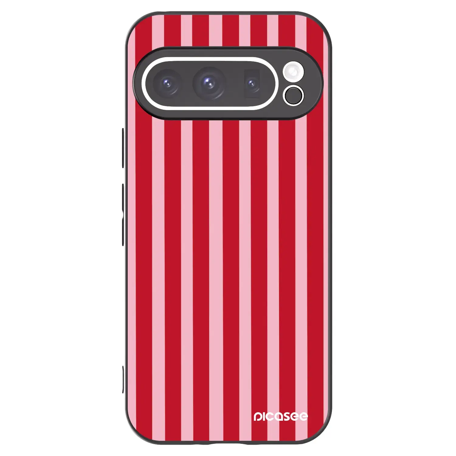 Silikonový černý obal pro Google Pixel 9 Pro XL - Lines red