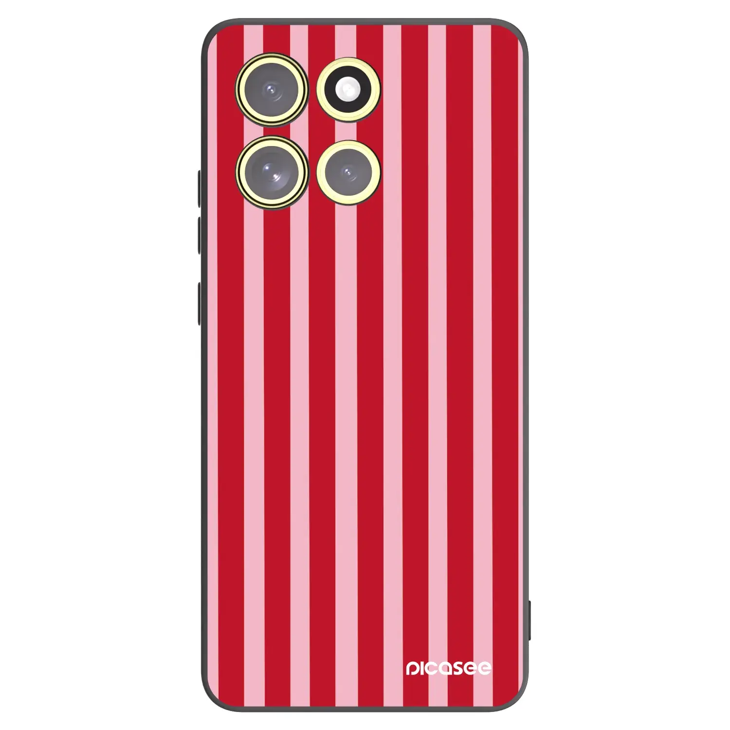 Silikonový černý obal pro Motorola Moto G86 5G - Lines red