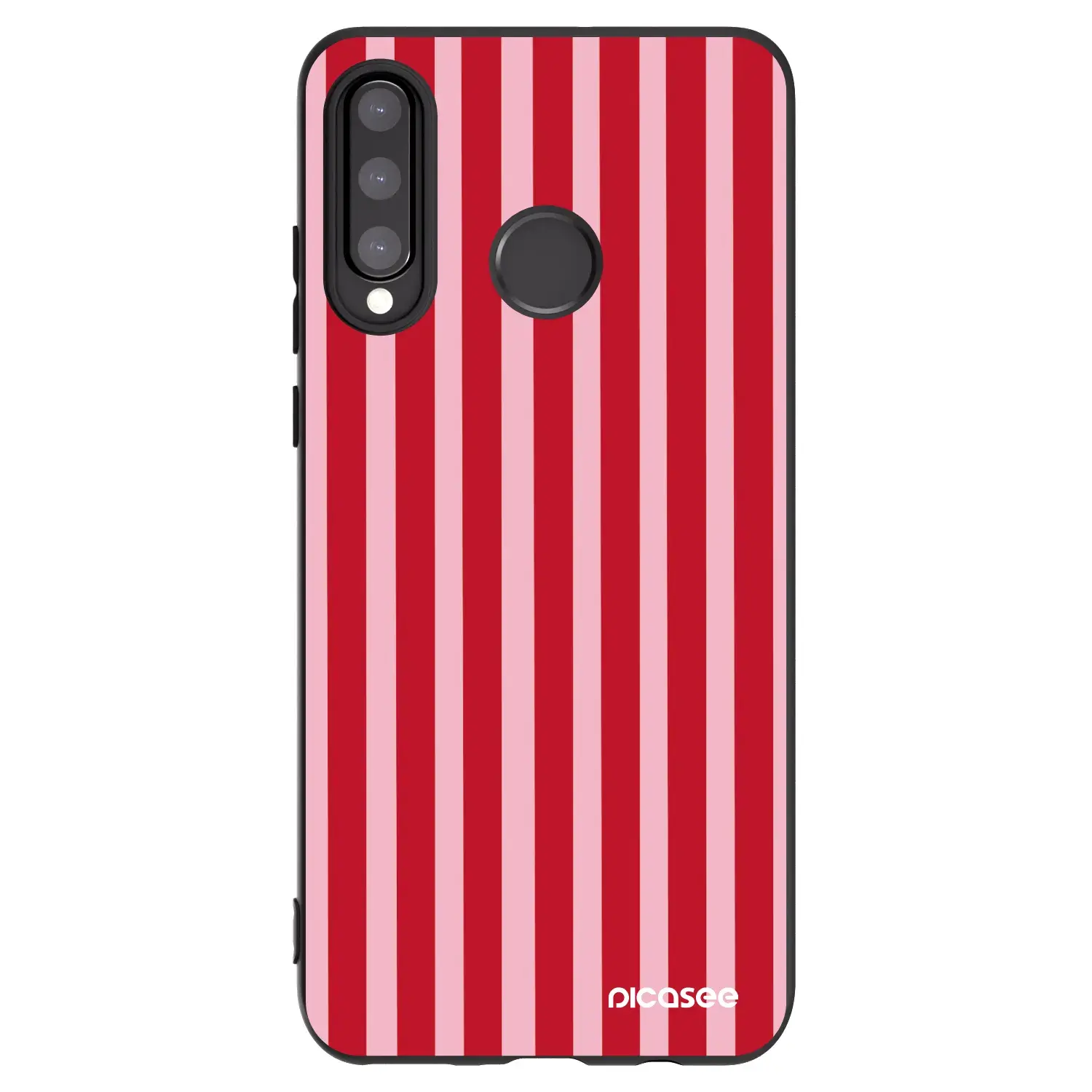 Silikonový černý obal pro Huawei P30 Lite - Lines red