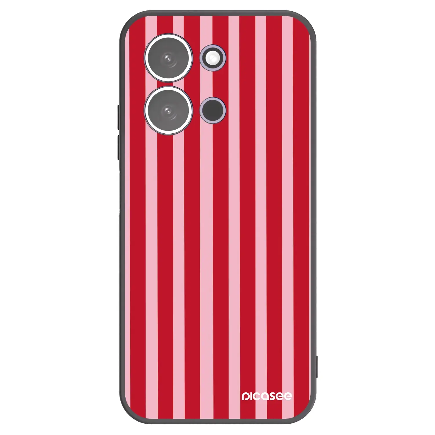 Silikonový černý obal pro Xiaomi Redmi 15C 5G - Lines red