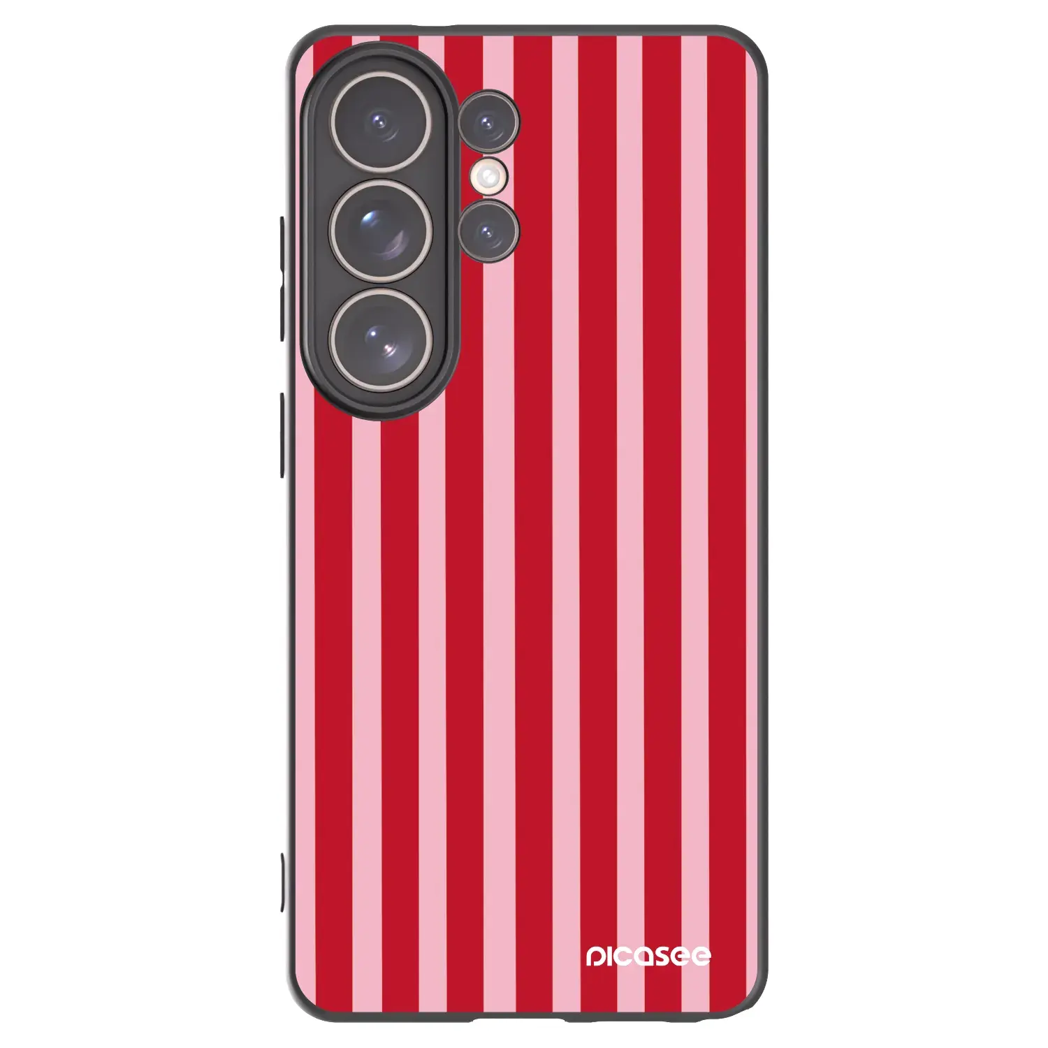 Silikonový černý obal pro Samsung Galaxy S26 Ultra - Lines red