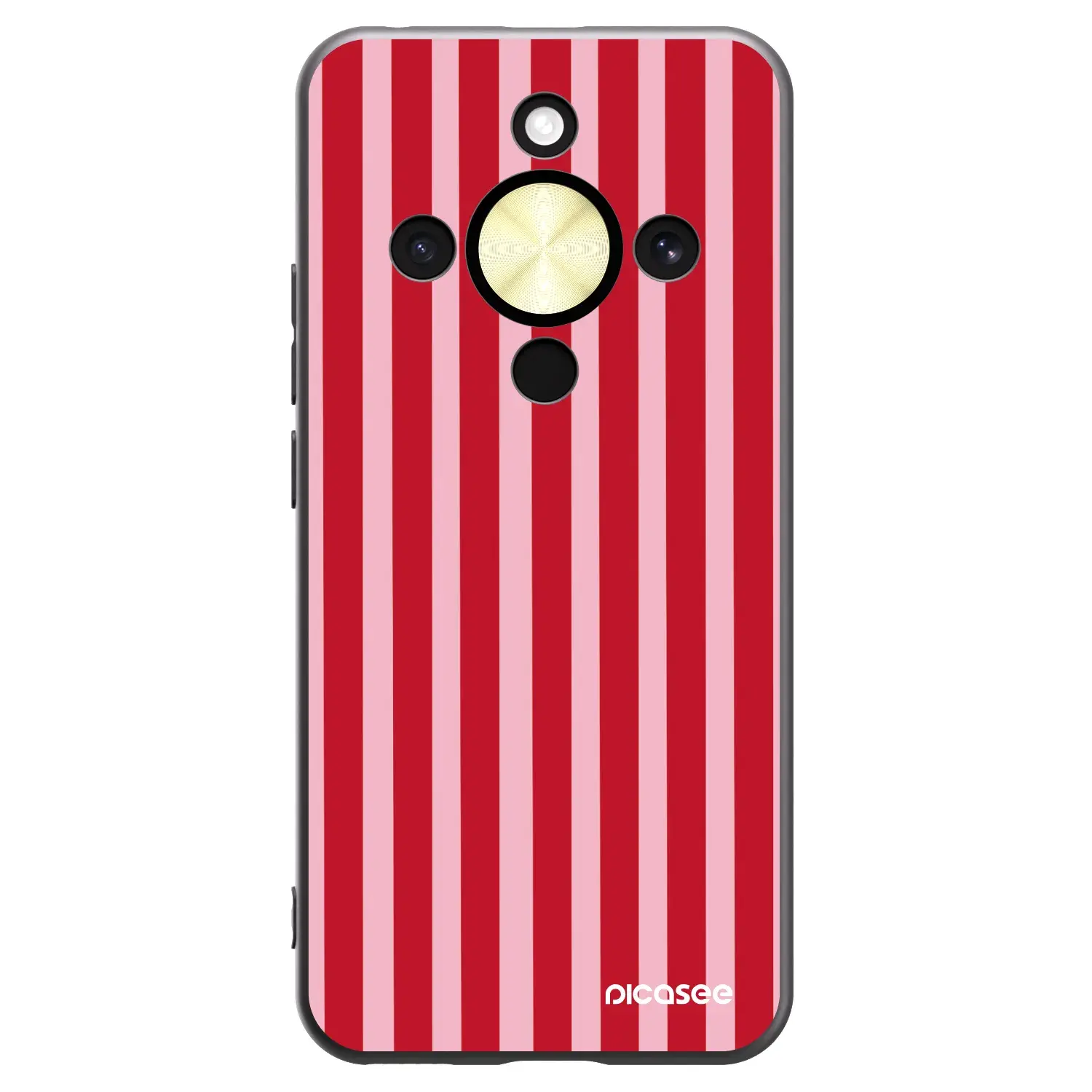 Silikonový černý obal pro Honor Magic8 Lite 5G - Lines red