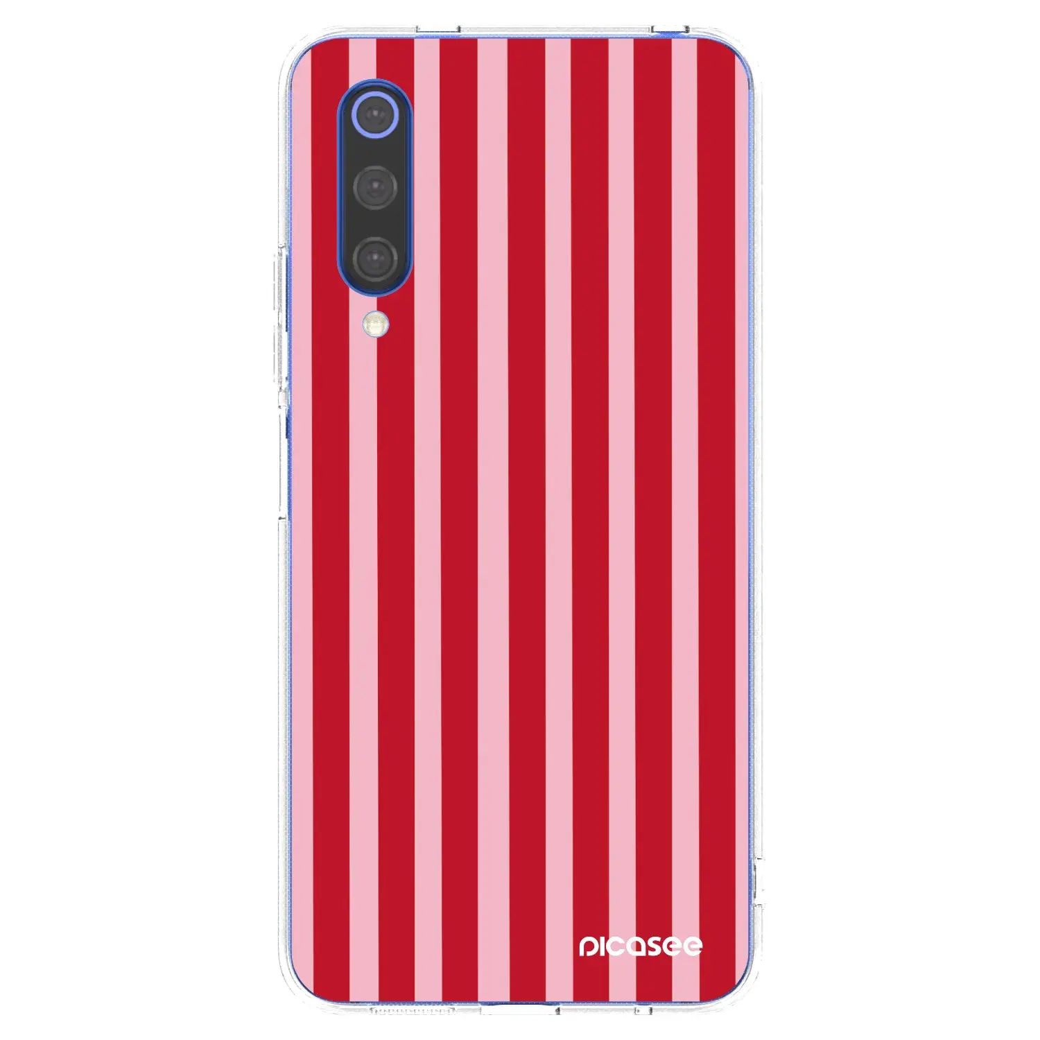 Silikonový průhledný obal pro Xiaomi Mi 9 SE - Lines red