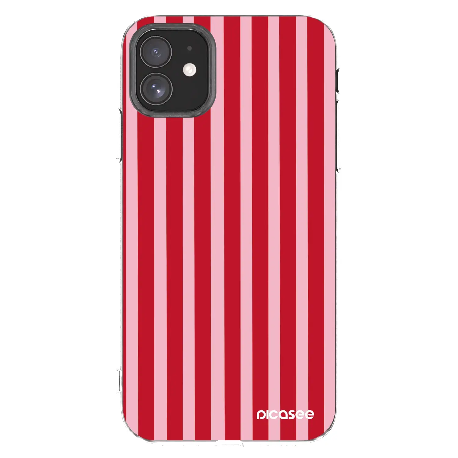 Silikonový průhledný obal pro Apple iPhone 11 - Lines red