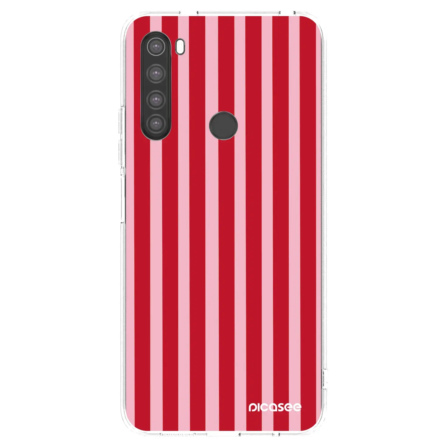 Silikonový průhledný obal pro Xiaomi Redmi Note 8 - Lines red
