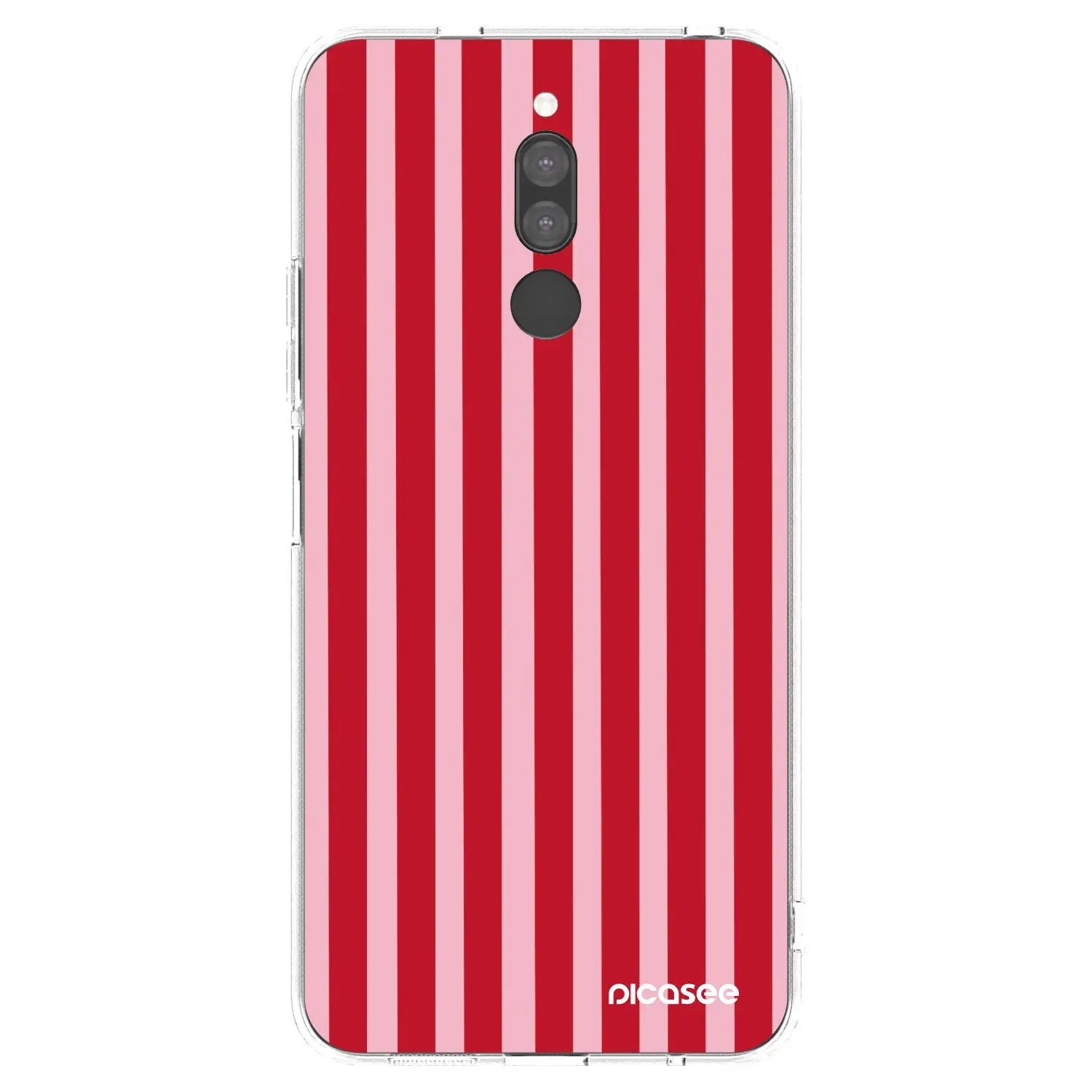 Silikonový průhledný obal pro Xiaomi Redmi 8 - Lines red