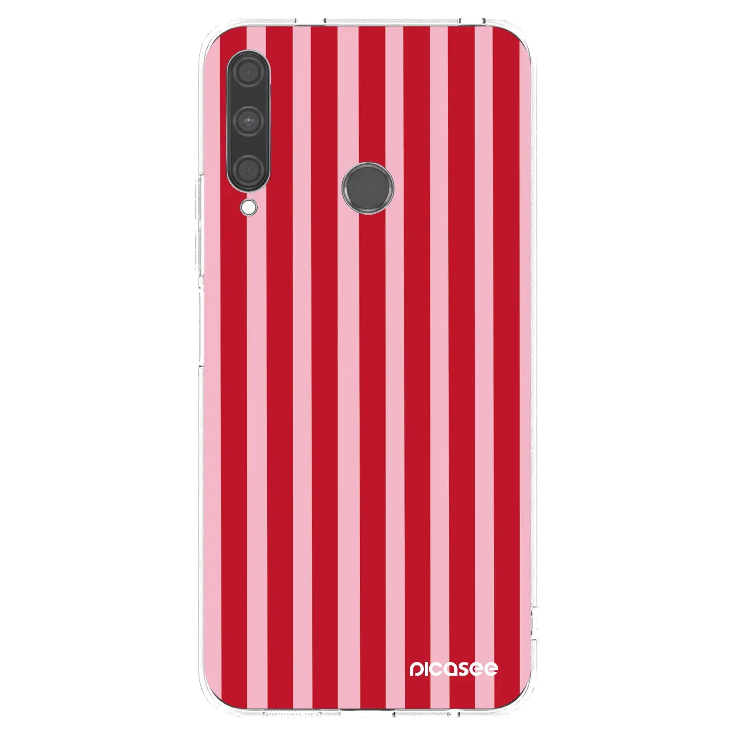 Silikonový průhledný obal pro Huawei P40 Lite E - Lines red
