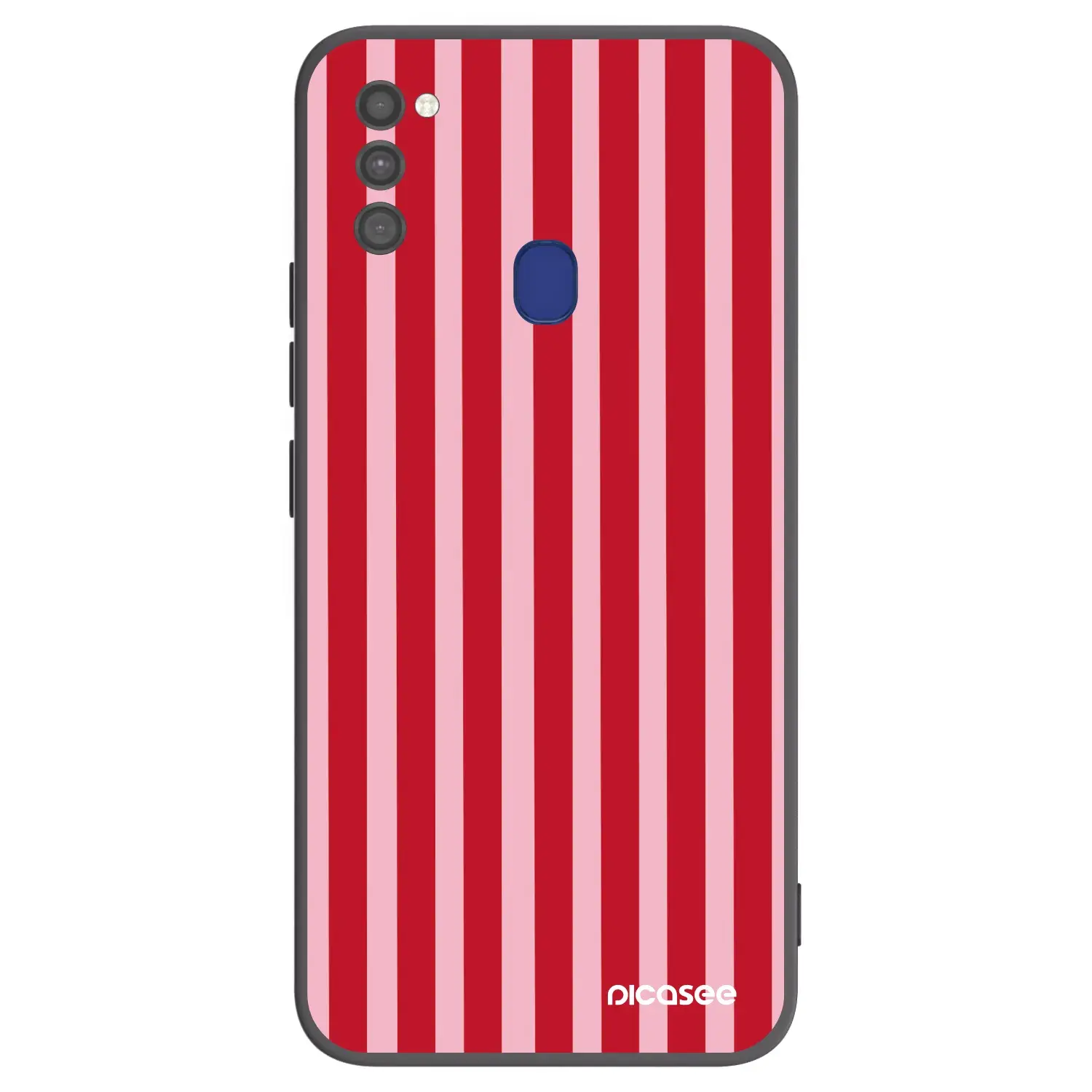 Silikonový černý obal pro Samsung Galaxy M21 M215F - Lines red