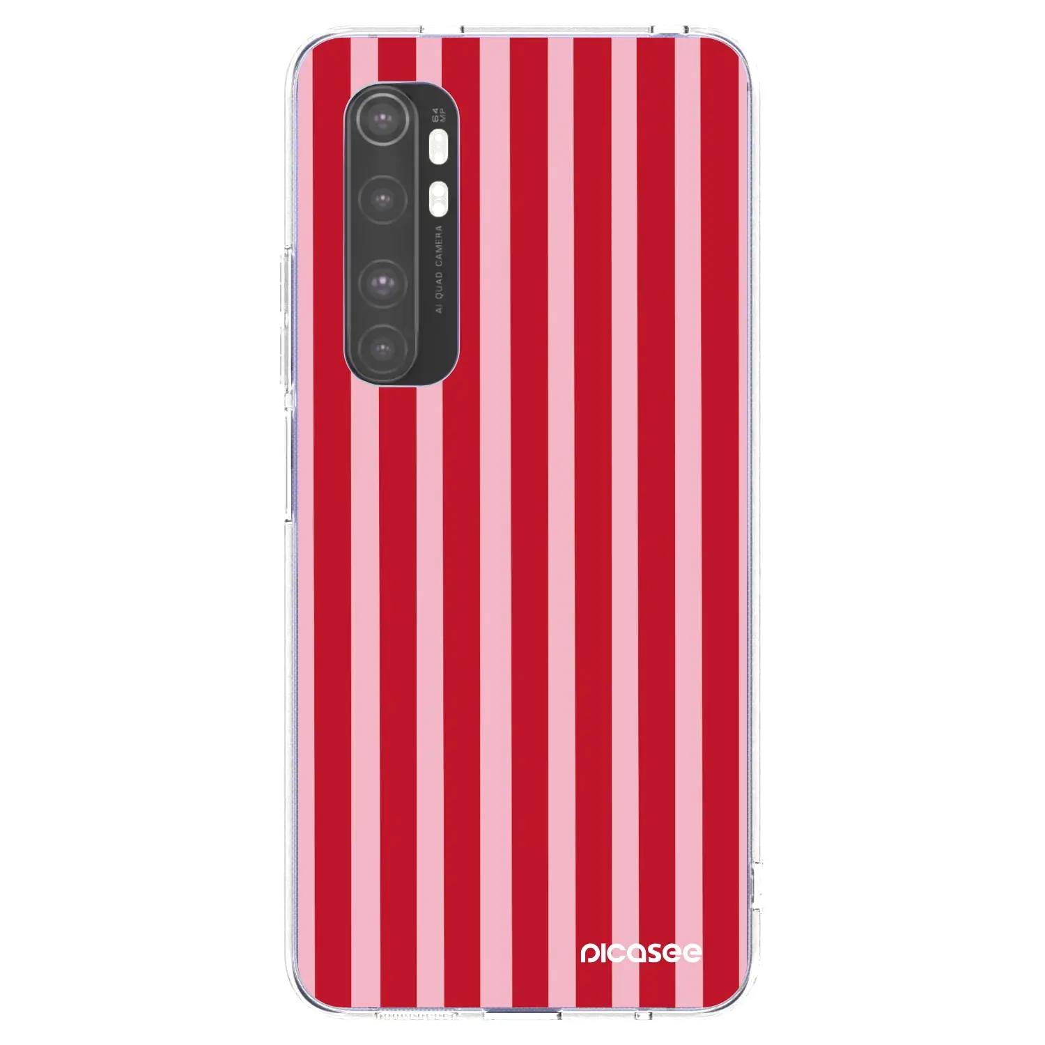 Silikonový průhledný obal pro Xiaomi Mi Note 10 Lite - Lines red