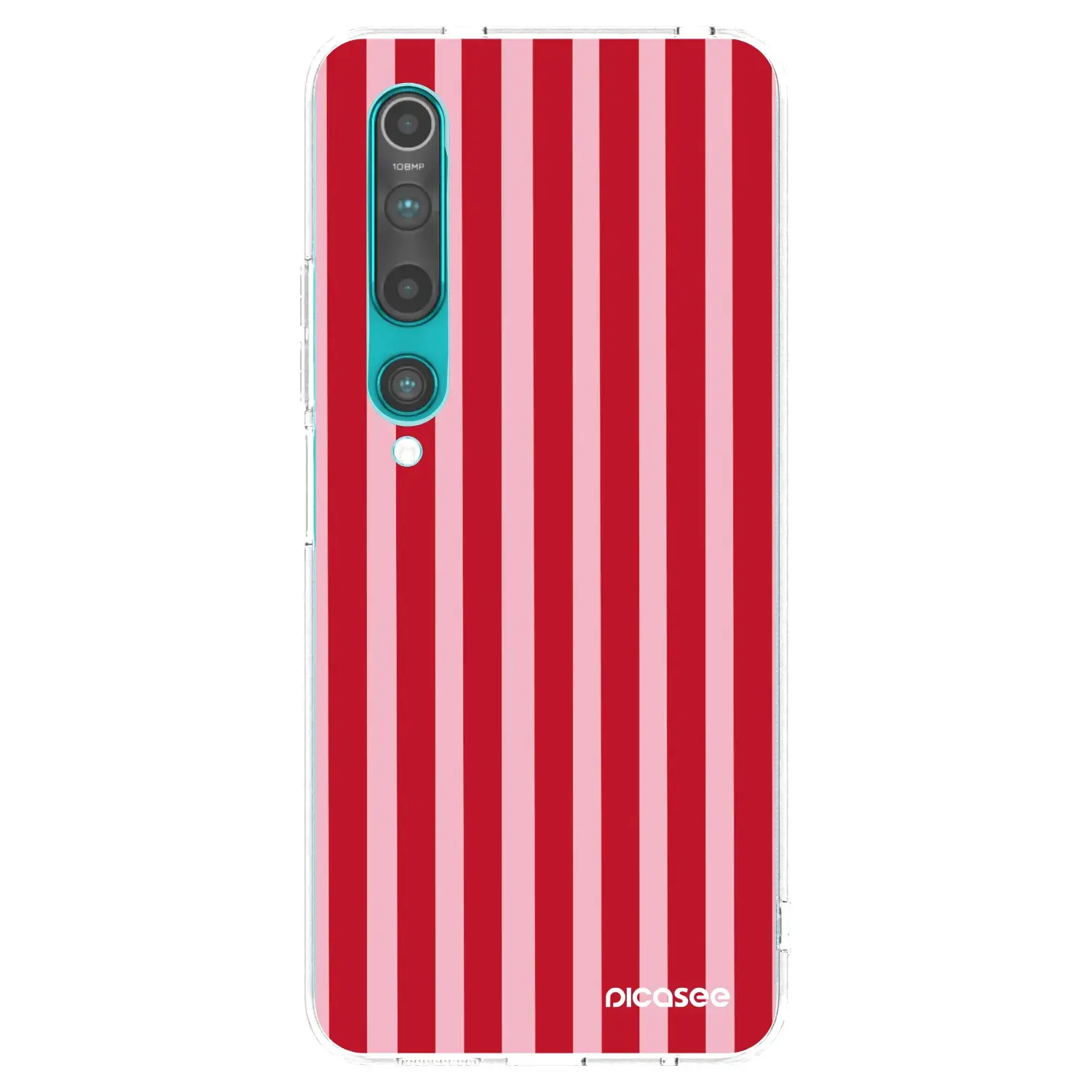 Silikonový průhledný obal pro Xiaomi Mi 10 - Lines red
