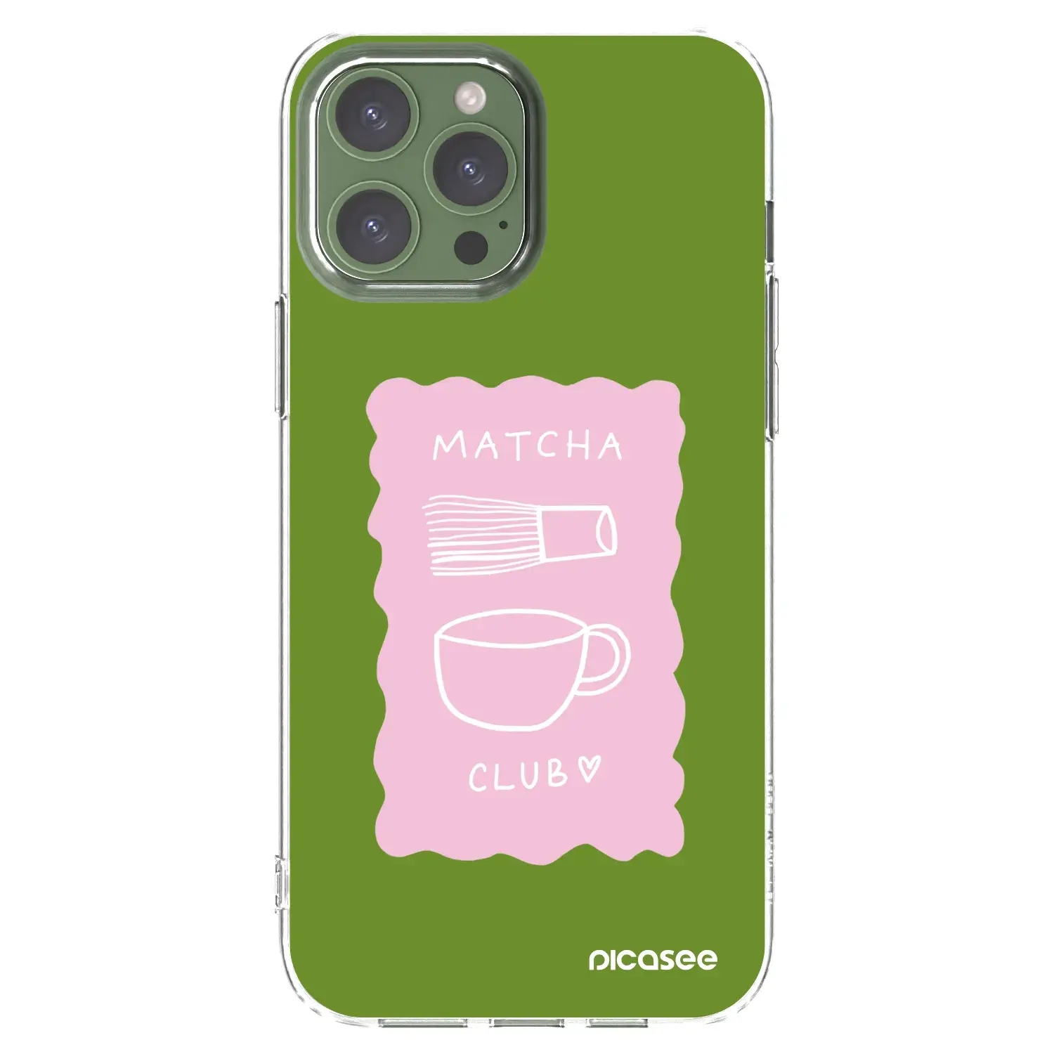 Silikonový průhledný obal pro Apple iPhone 13 Pro Max - Matcha club