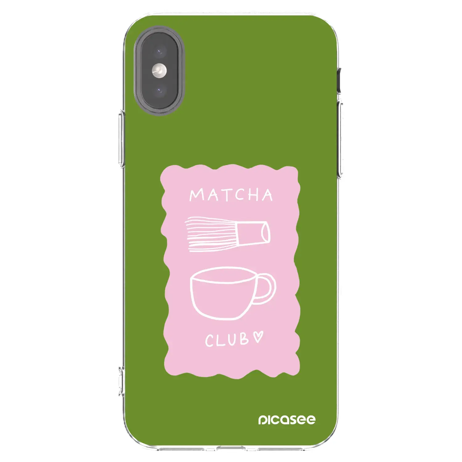 Silikonový průhledný obal pro Apple iPhone X/XS - Matcha club