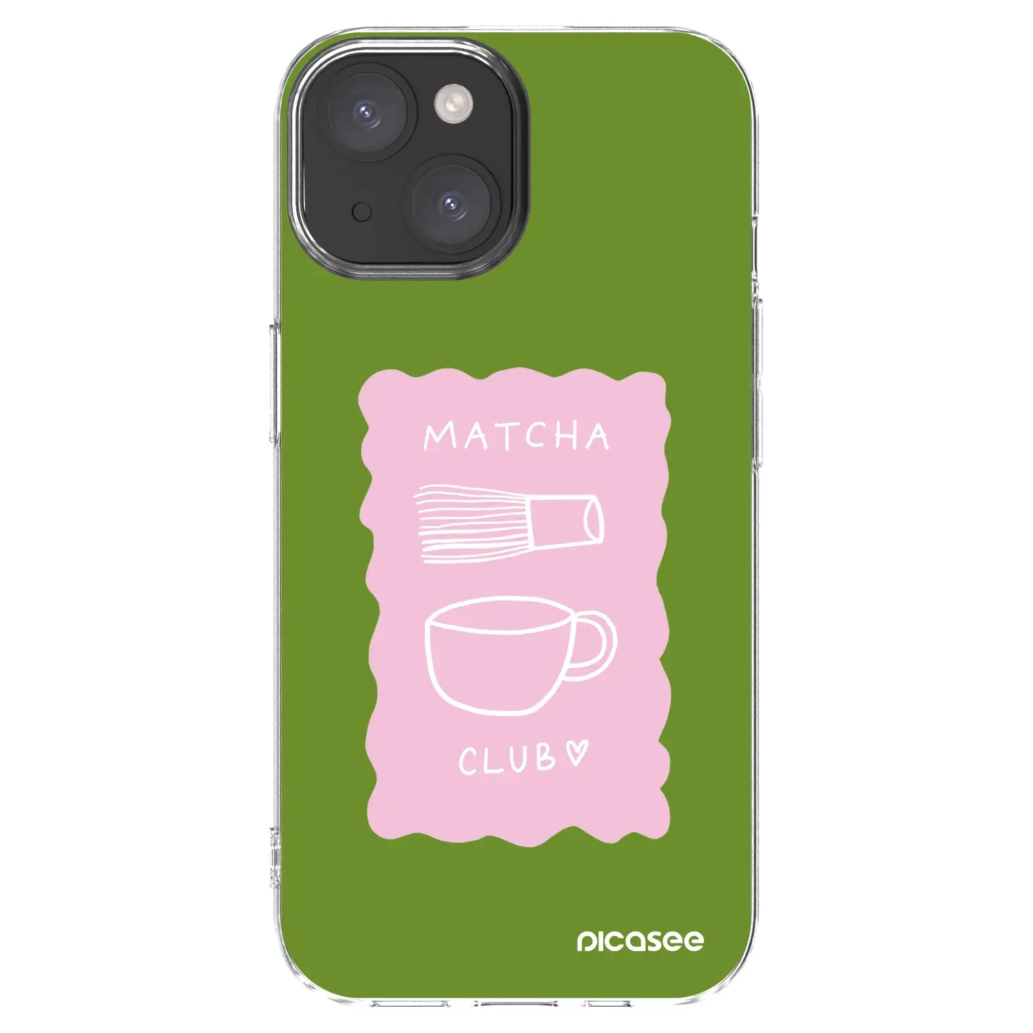 Silikonový průhledný obal pro Apple iPhone 15 - Matcha club