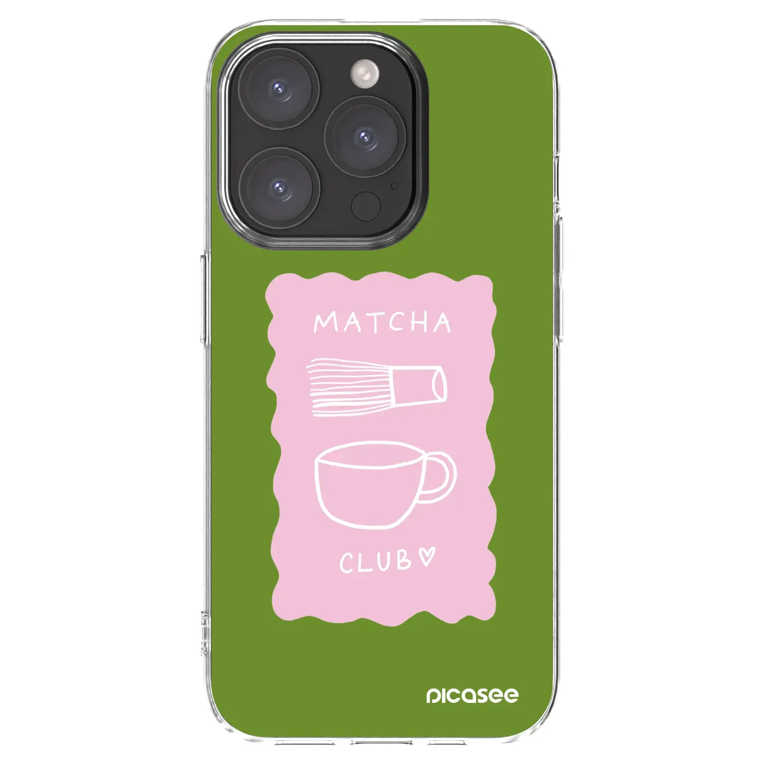 Silikonový průhledný obal pro Apple iPhone 15 Pro - Matcha club