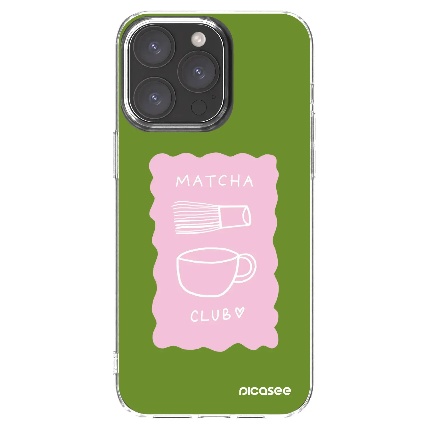 Silikonový průhledný obal pro Apple iPhone 15 Pro Max - Matcha club