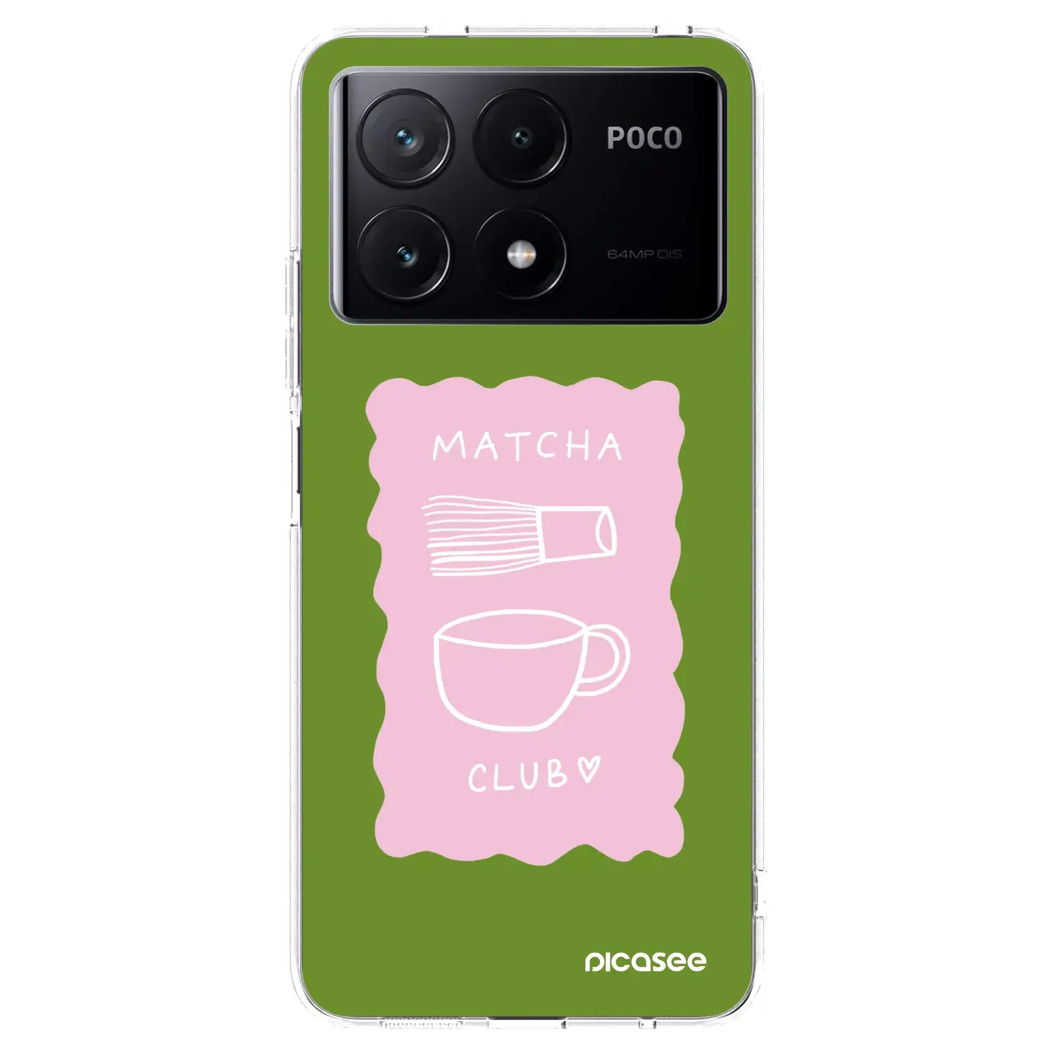Silikonový průhledný obal pro Xiaomi Poco X6 Pro - Matcha club