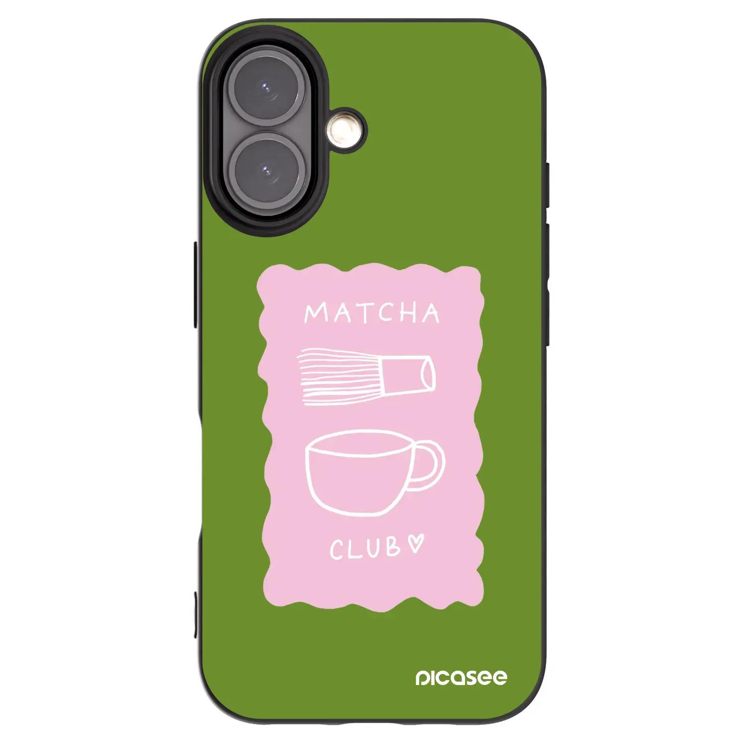 Silikonový černý obal pro Apple iPhone 16 - Matcha club