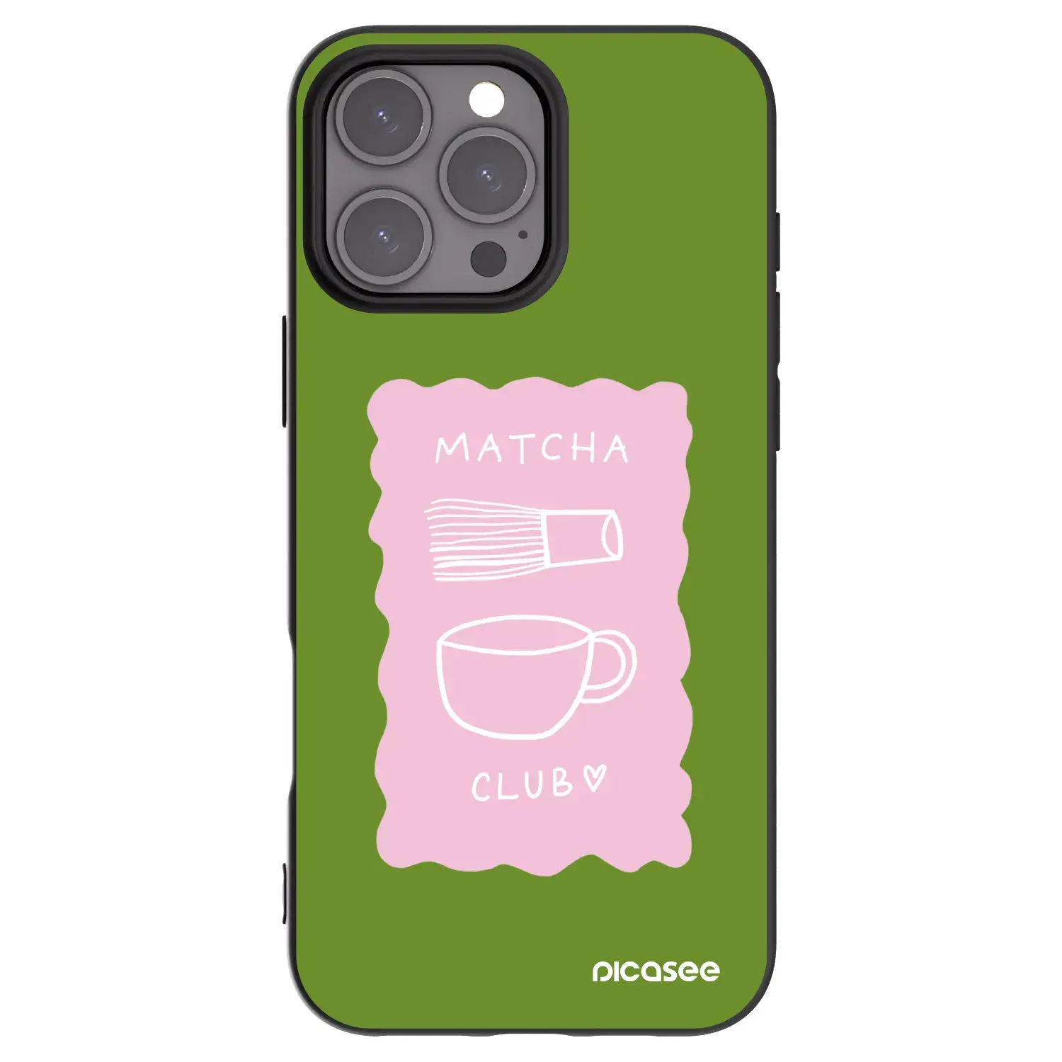Silikonový černý obal pro Apple iPhone 16 Pro Max - Matcha club