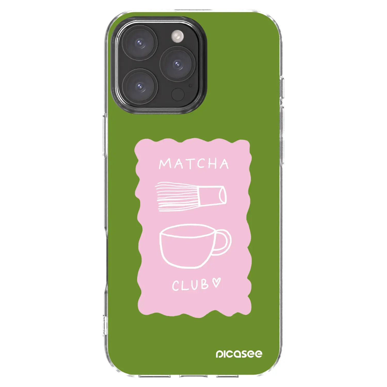Silikonový průhledný obal pro Apple iPhone 16 Pro Max - Matcha club