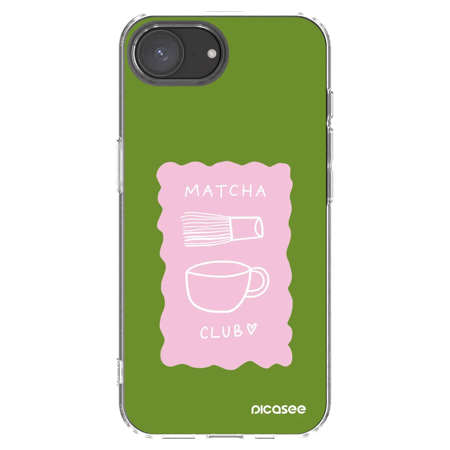 Silikonový průhledný obal pro Apple iPhone 16e - Matcha club