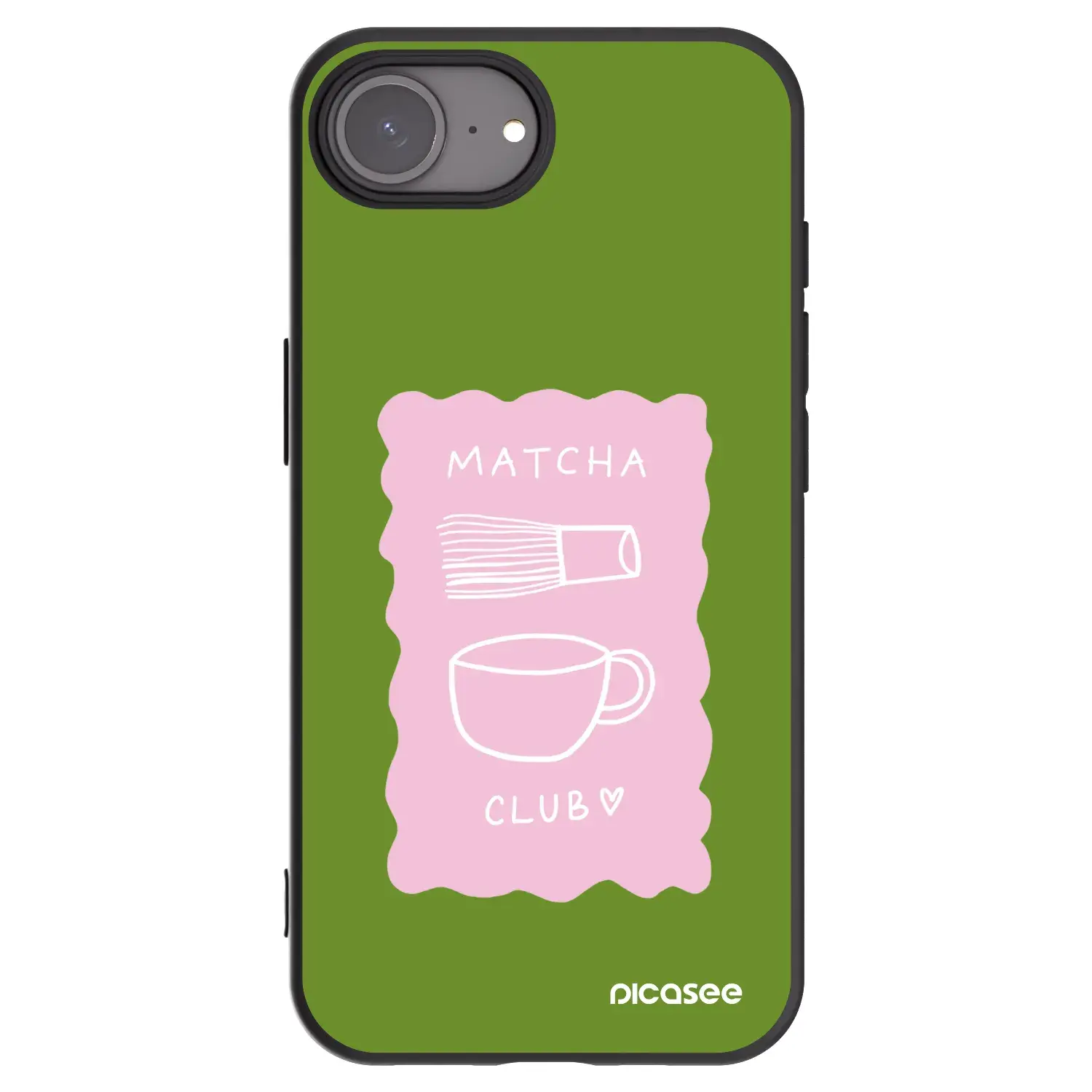 Silikonový černý obal pro Apple iPhone 16e - Matcha club
