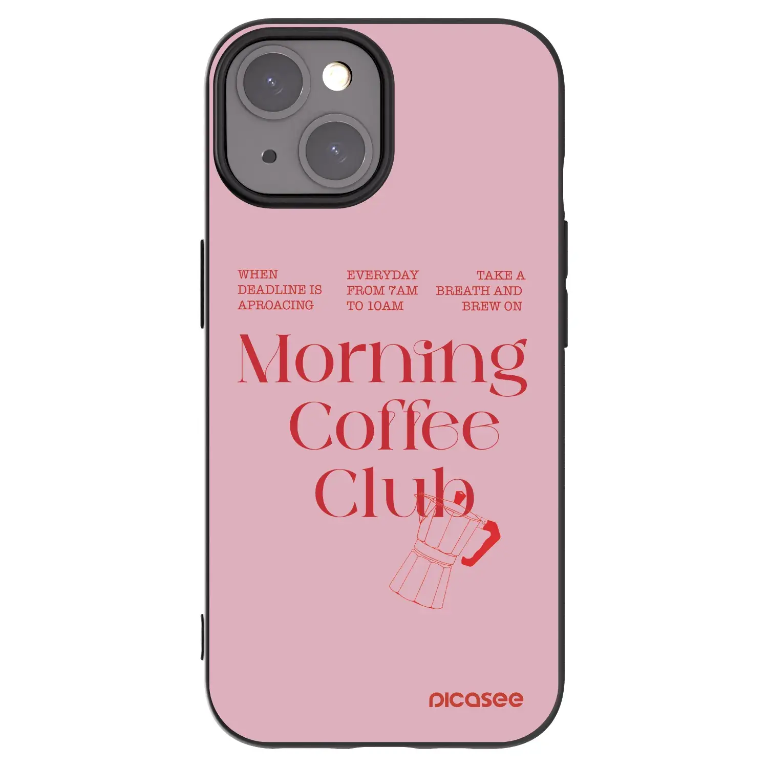 Silikonový černý obal pro Apple iPhone 15 - Morning