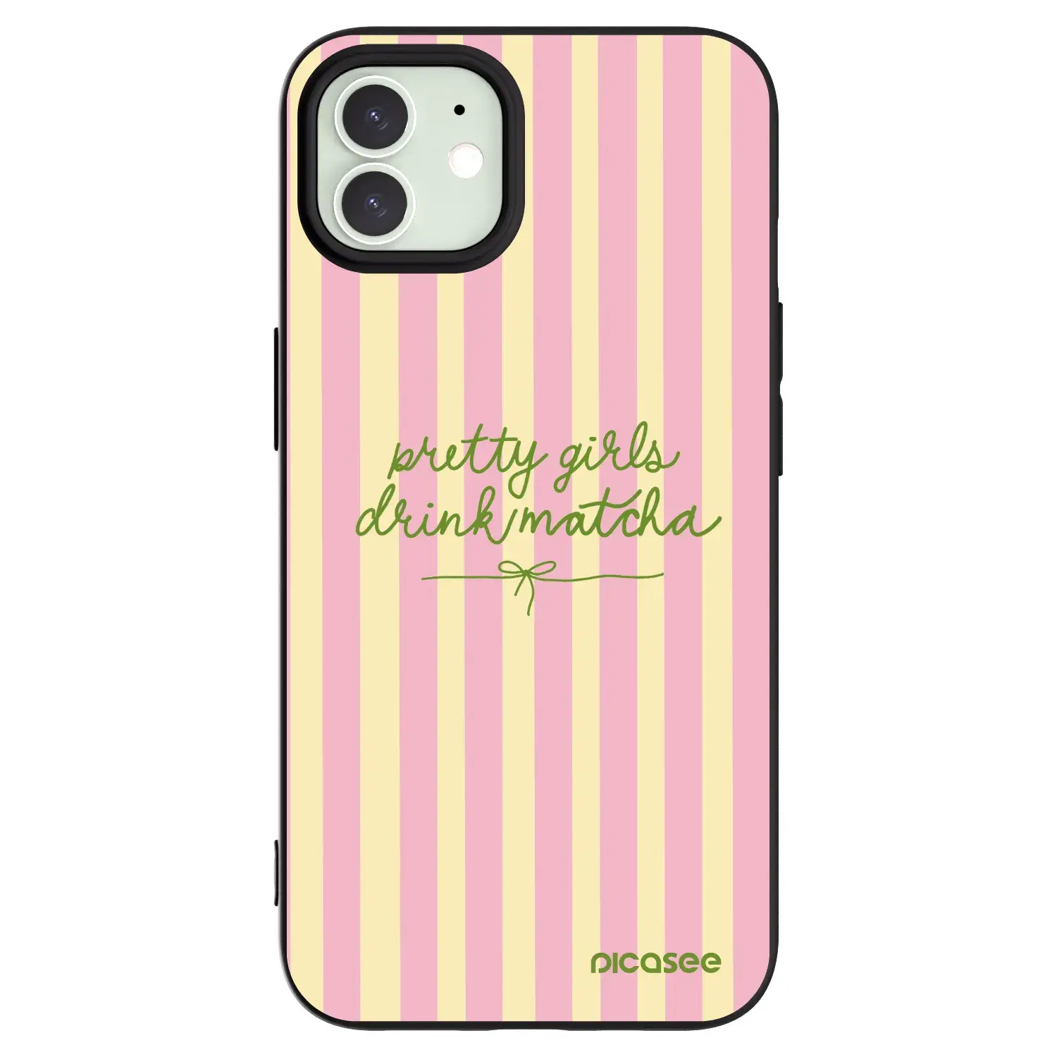Silikonový černý obal pro Apple iPhone 12 - Pretty matcha