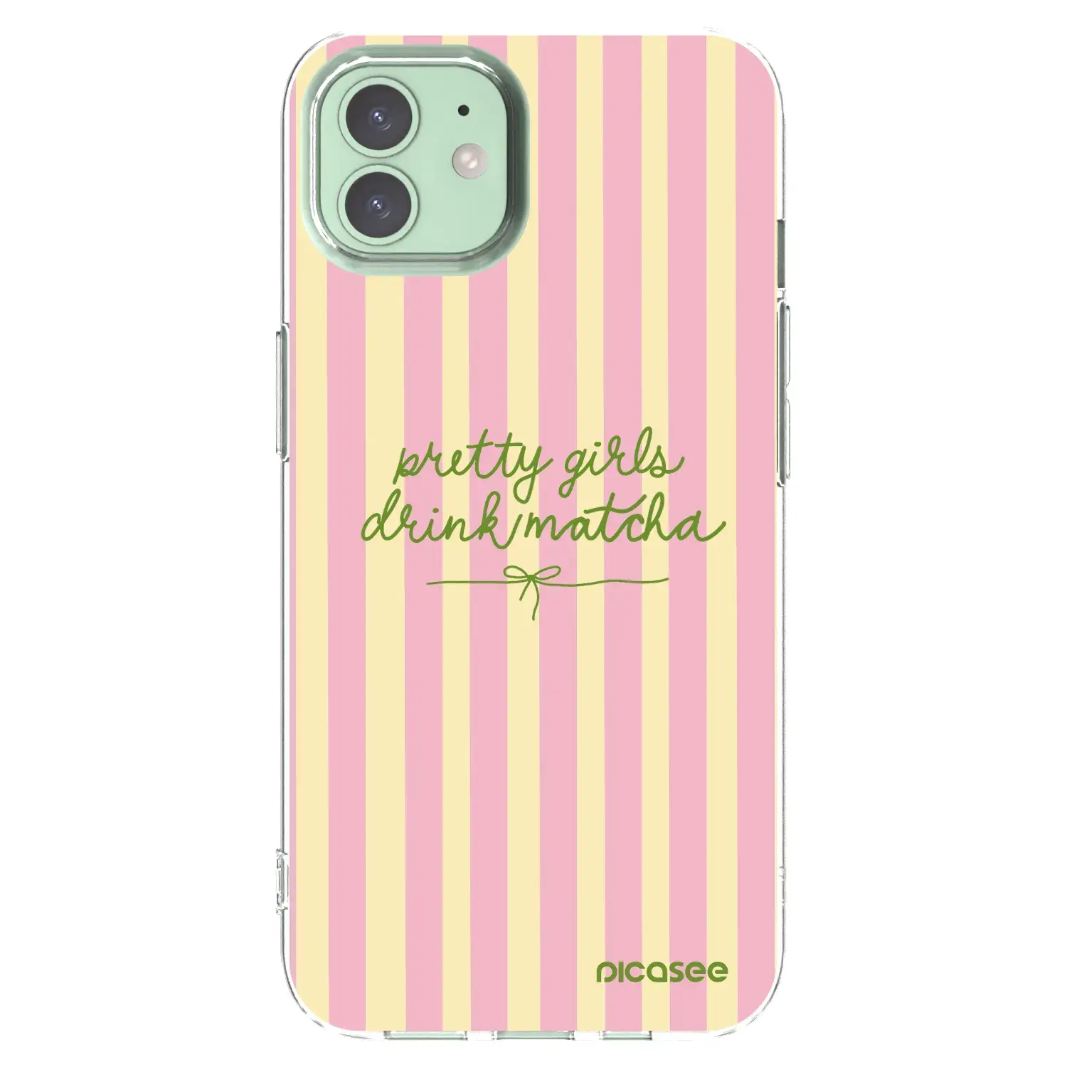 Silikonový průhledný obal pro Apple iPhone 12 - Pretty matcha