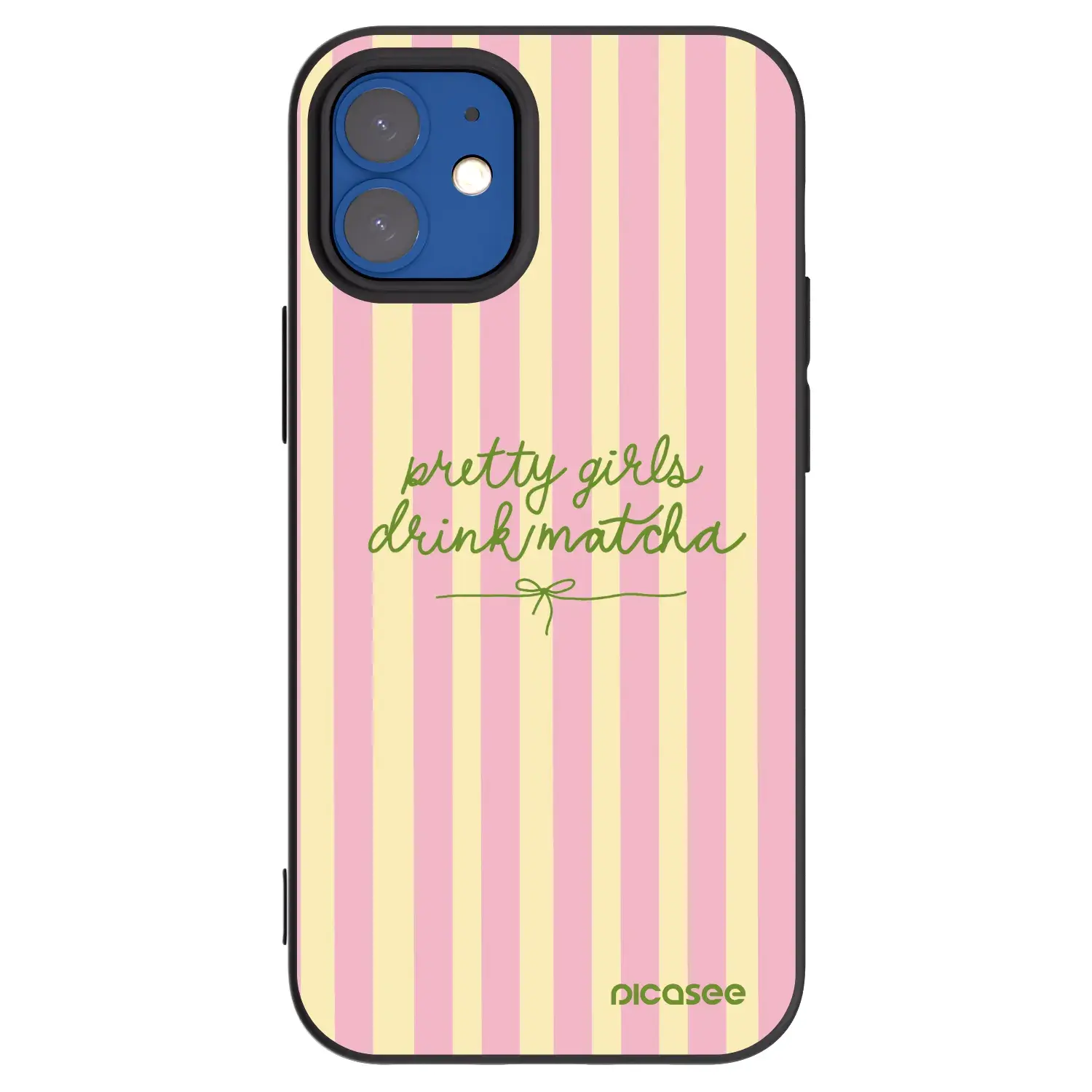 Silikonový černý obal pro Apple iPhone 12 mini - Pretty matcha