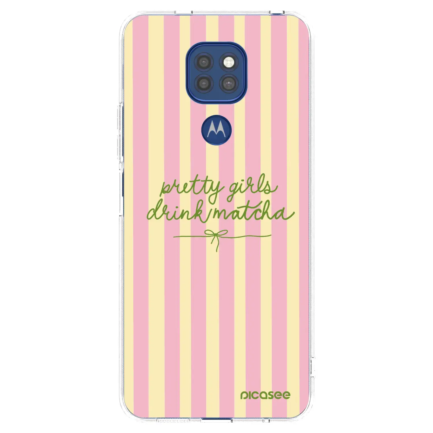 Silikonový průhledný obal pro Motorola Moto G9 Play - Pretty matcha