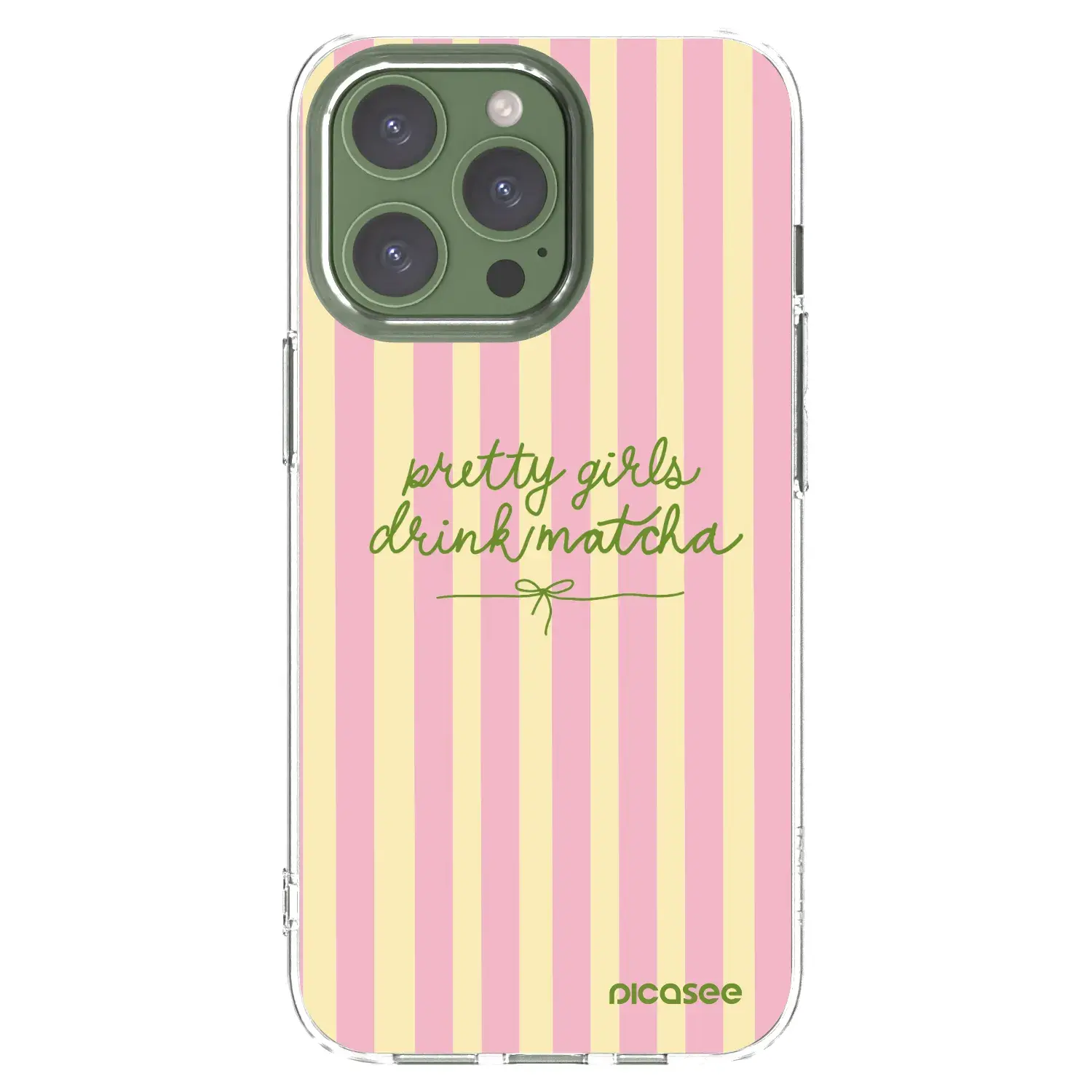 Silikonový průhledný obal pro Apple iPhone 13 Pro - Pretty matcha