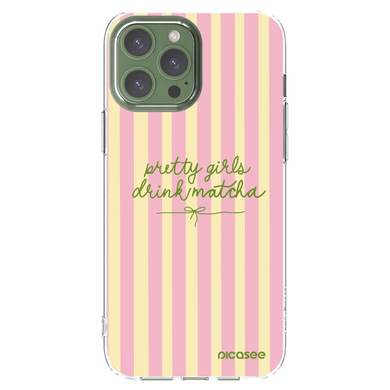 Silikonový průhledný obal pro Apple iPhone 13 Pro Max - Pretty matcha