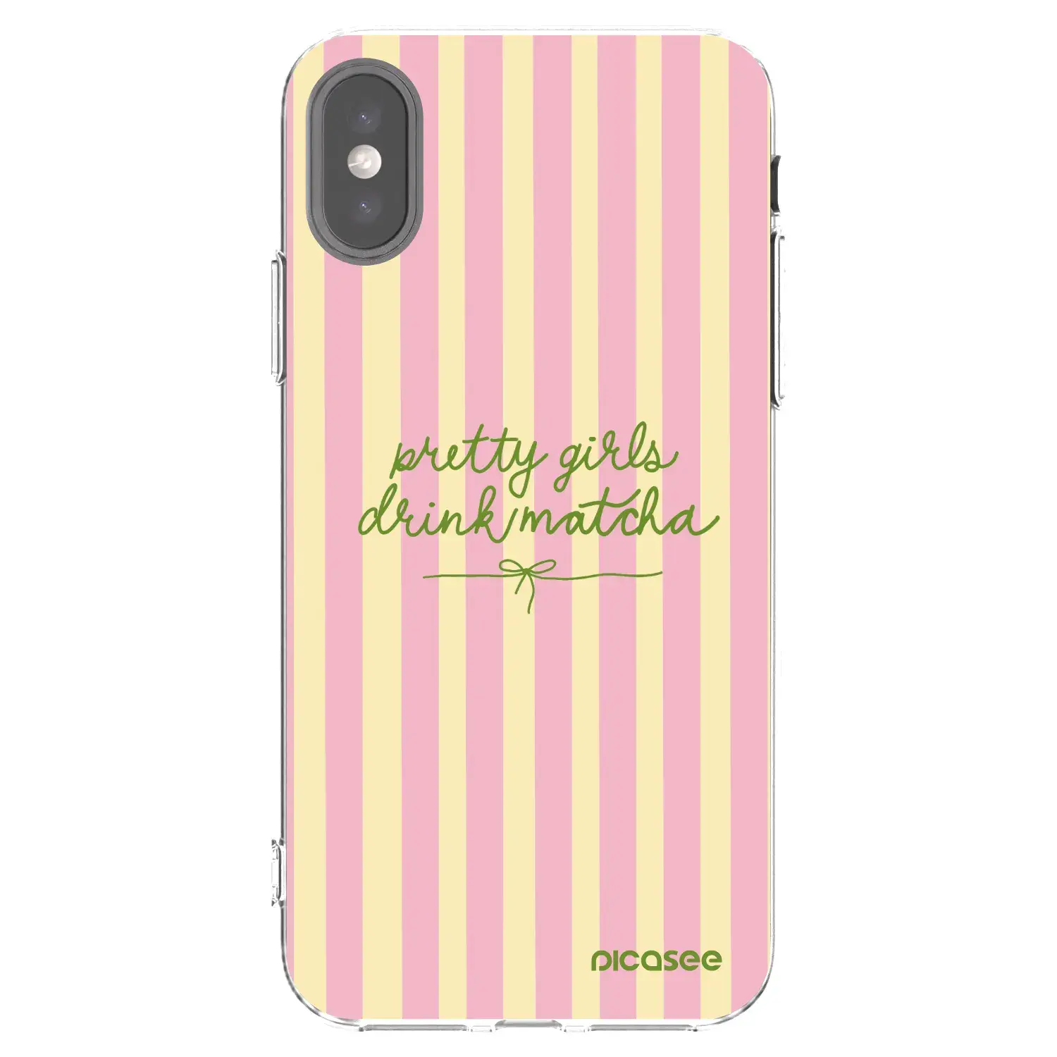 Silikonový průhledný obal pro Apple iPhone X/XS - Pretty matcha