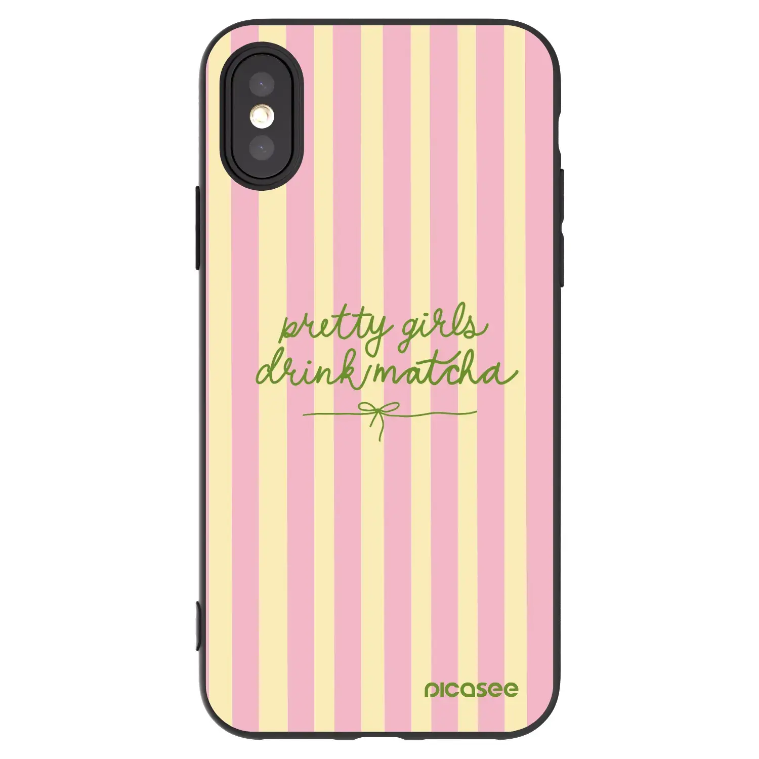 Silikonový černý obal pro Apple iPhone X/XS - Pretty matcha