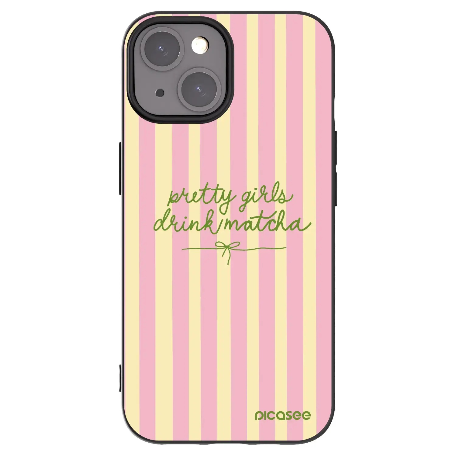 Silikonový černý obal pro Apple iPhone 15 - Pretty matcha