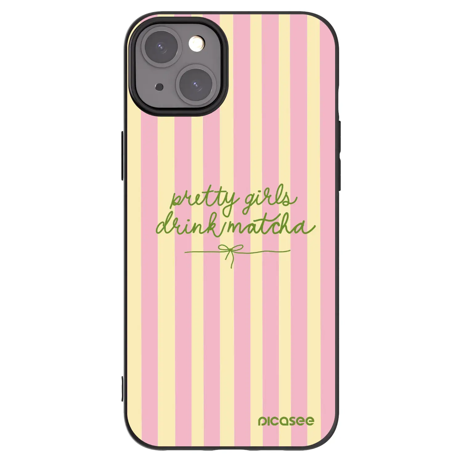 Silikonový černý obal pro Apple iPhone 15 Plus - Pretty matcha