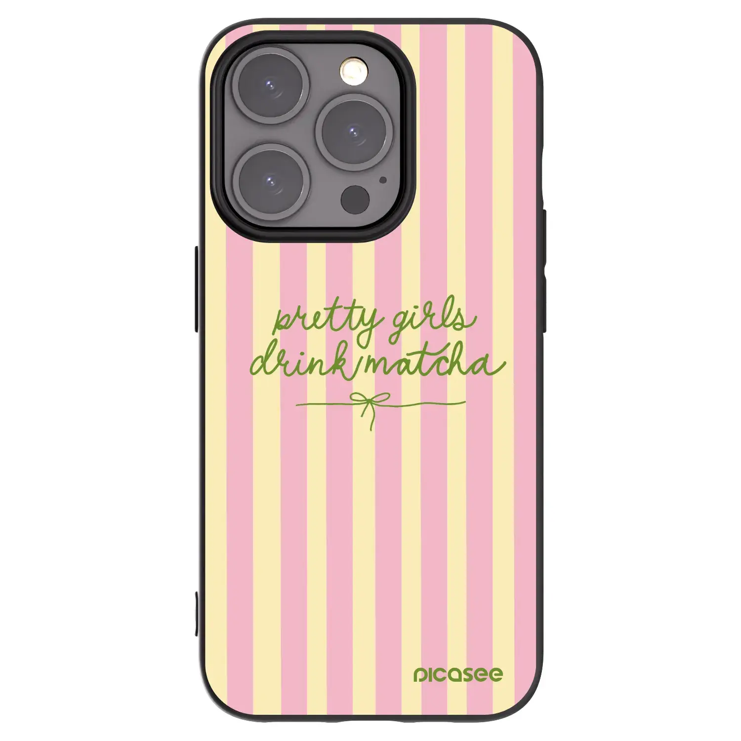 Silikonový černý obal pro Apple iPhone 15 Pro - Pretty matcha