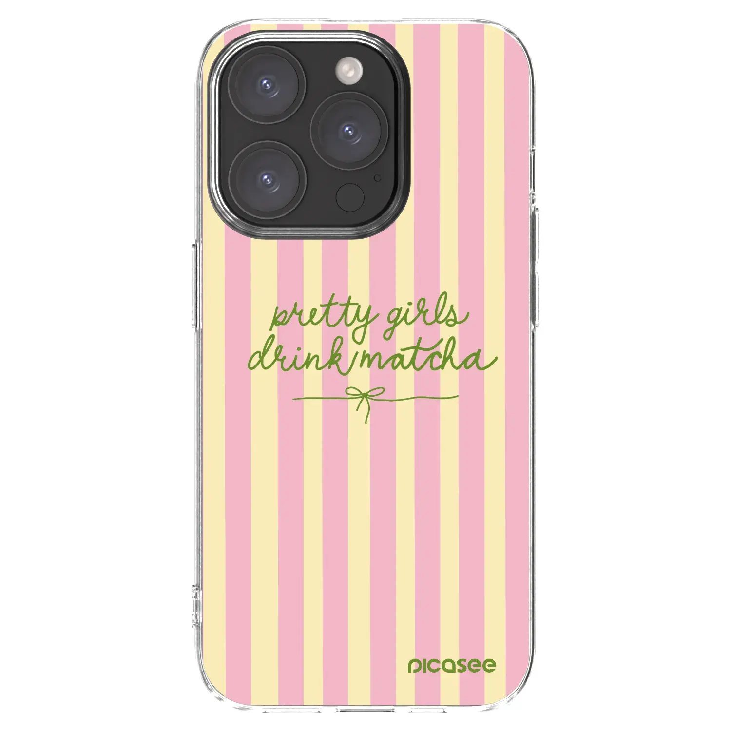 Silikonový průhledný obal pro Apple iPhone 15 Pro - Pretty matcha