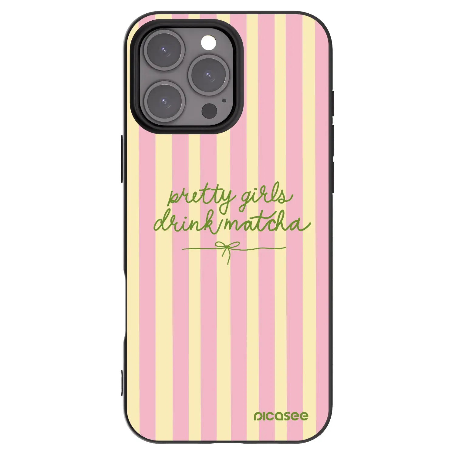 Silikonový černý obal pro Apple iPhone 16 Pro Max - Pretty matcha