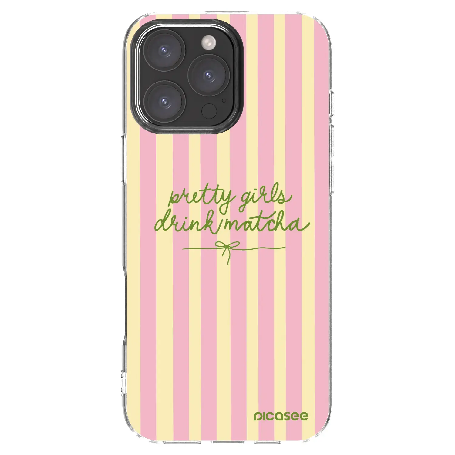 Silikonový průhledný obal pro Apple iPhone 16 Pro Max - Pretty matcha