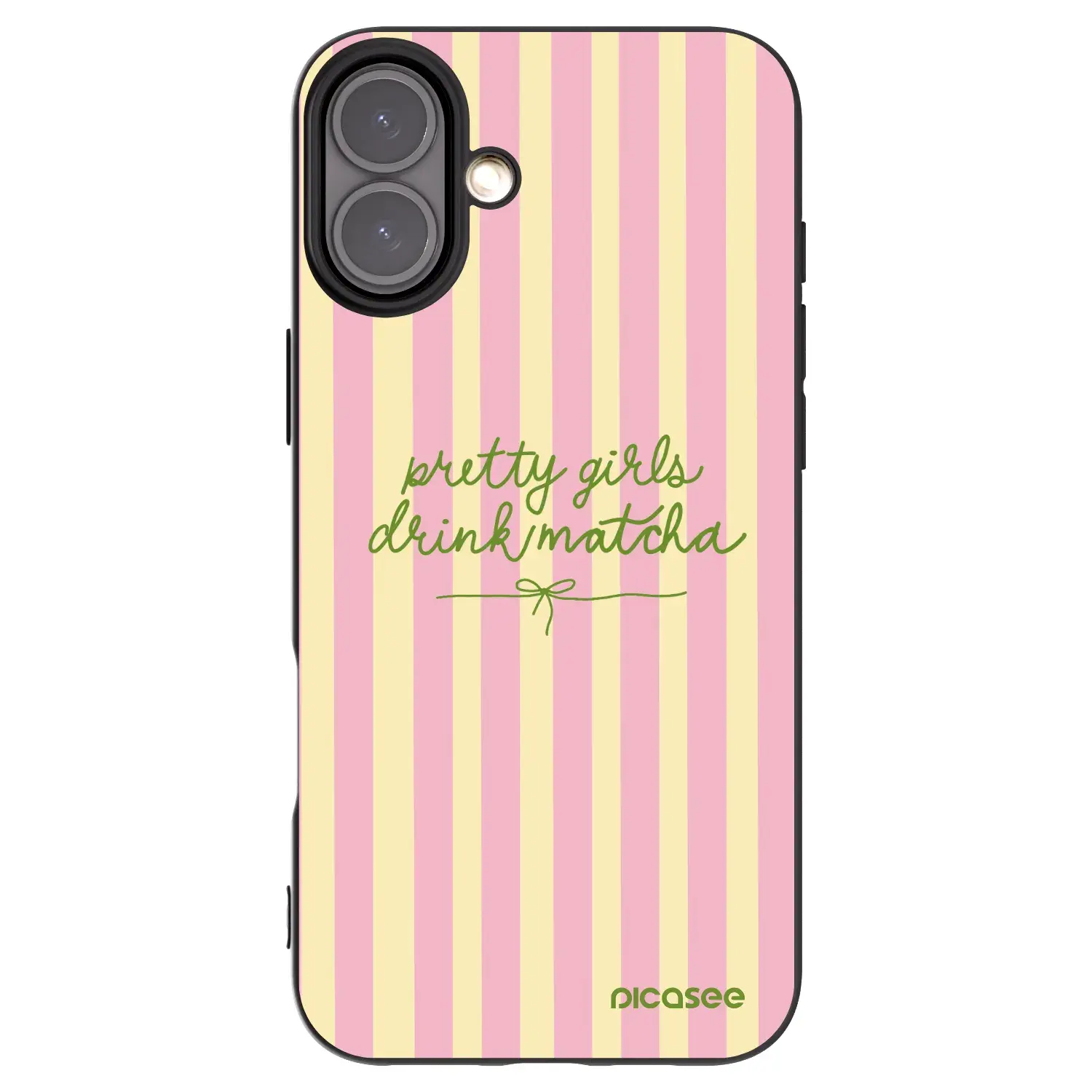 Silikonový černý obal pro Apple iPhone 16 Plus - Pretty matcha