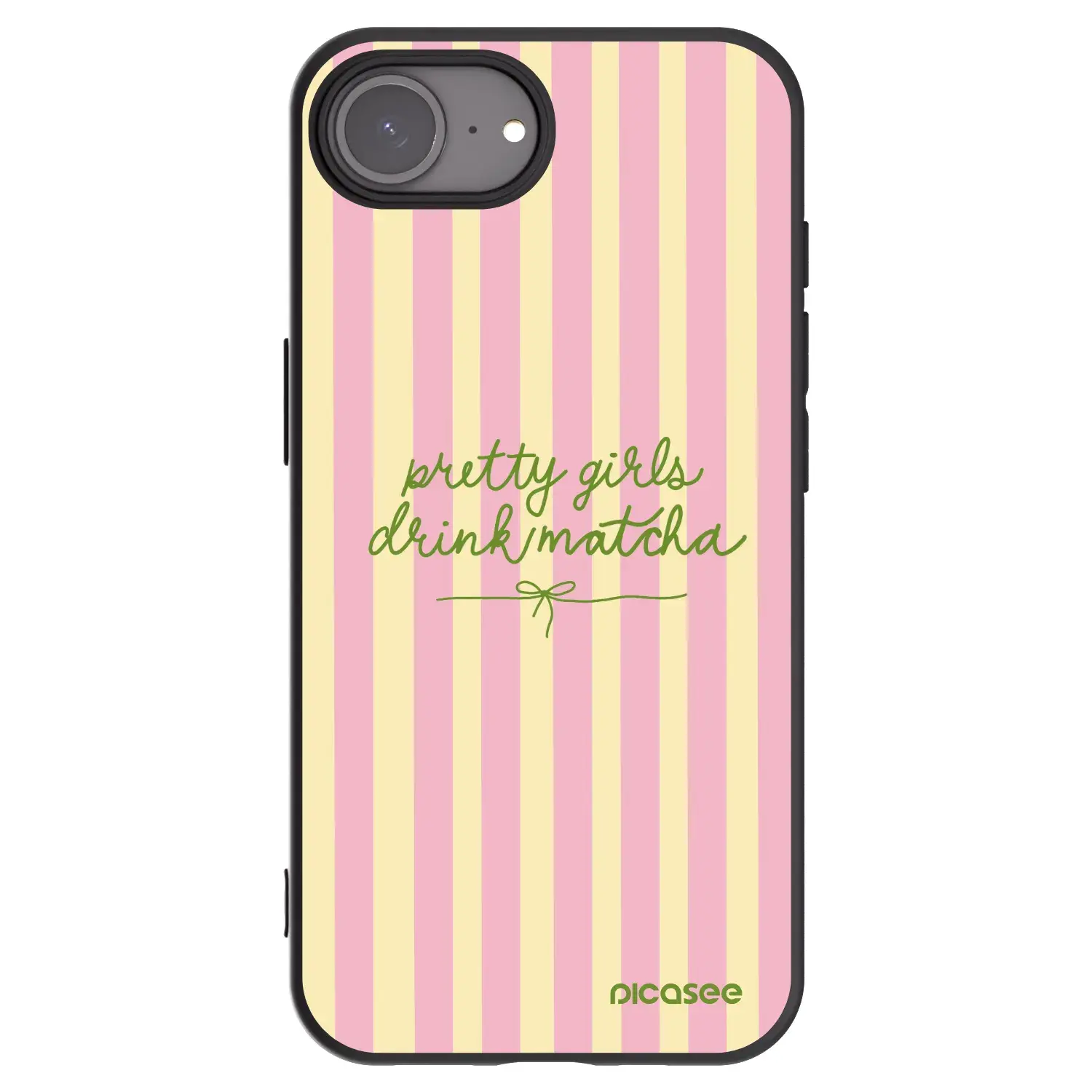 Silikonový černý obal pro Apple iPhone 16e - Pretty matcha