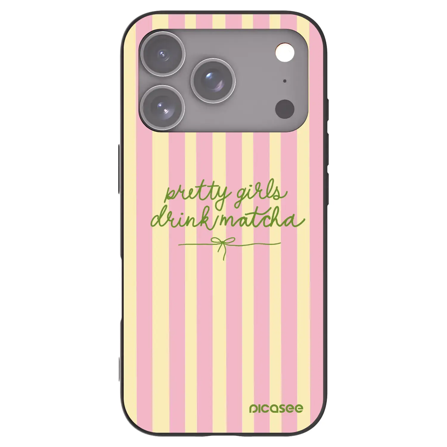 Silikonový černý obal pro Apple iPhone 17 Pro - Pretty matcha