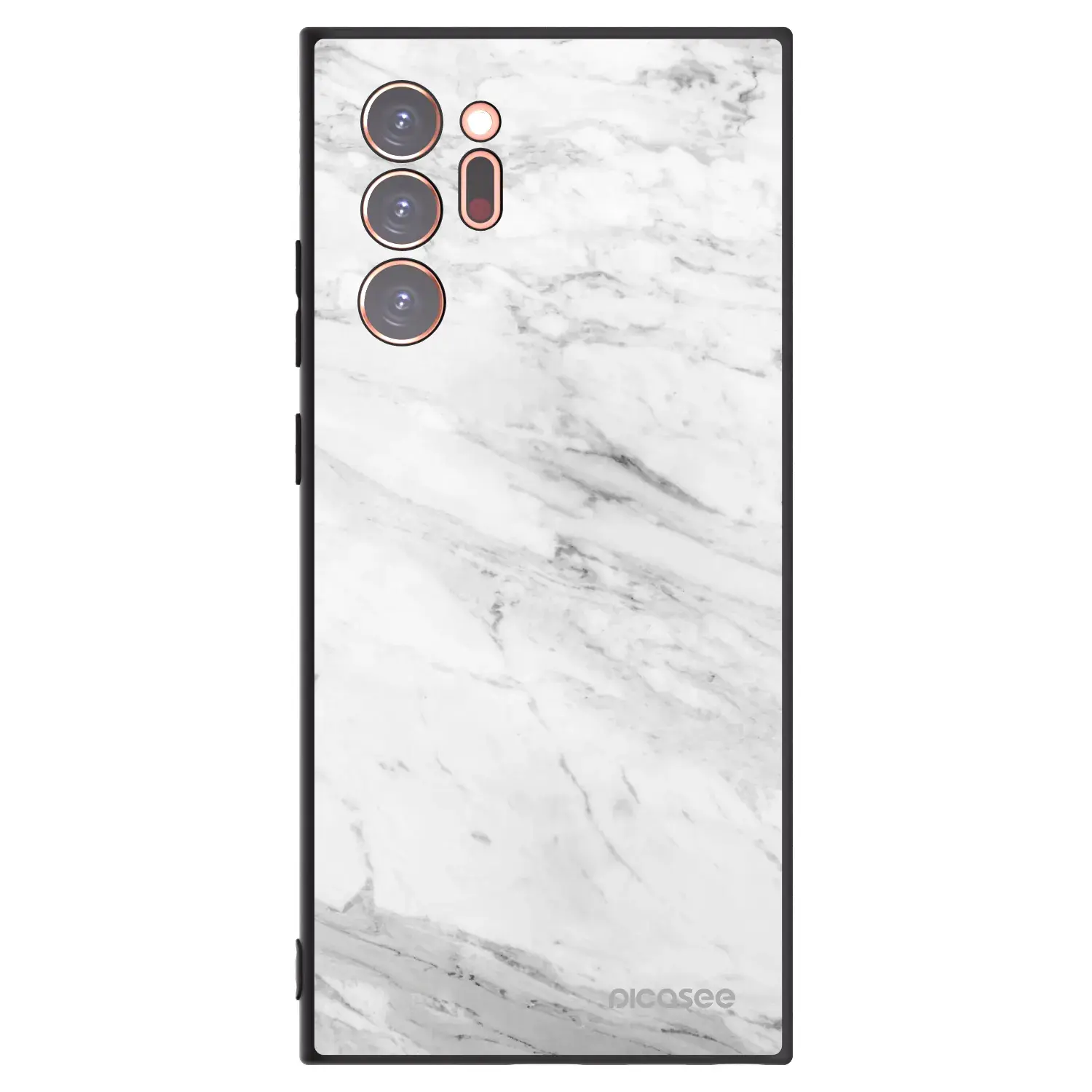 Silikonový černý obal pro Samsung Galaxy Note 20 Ultra - White marble